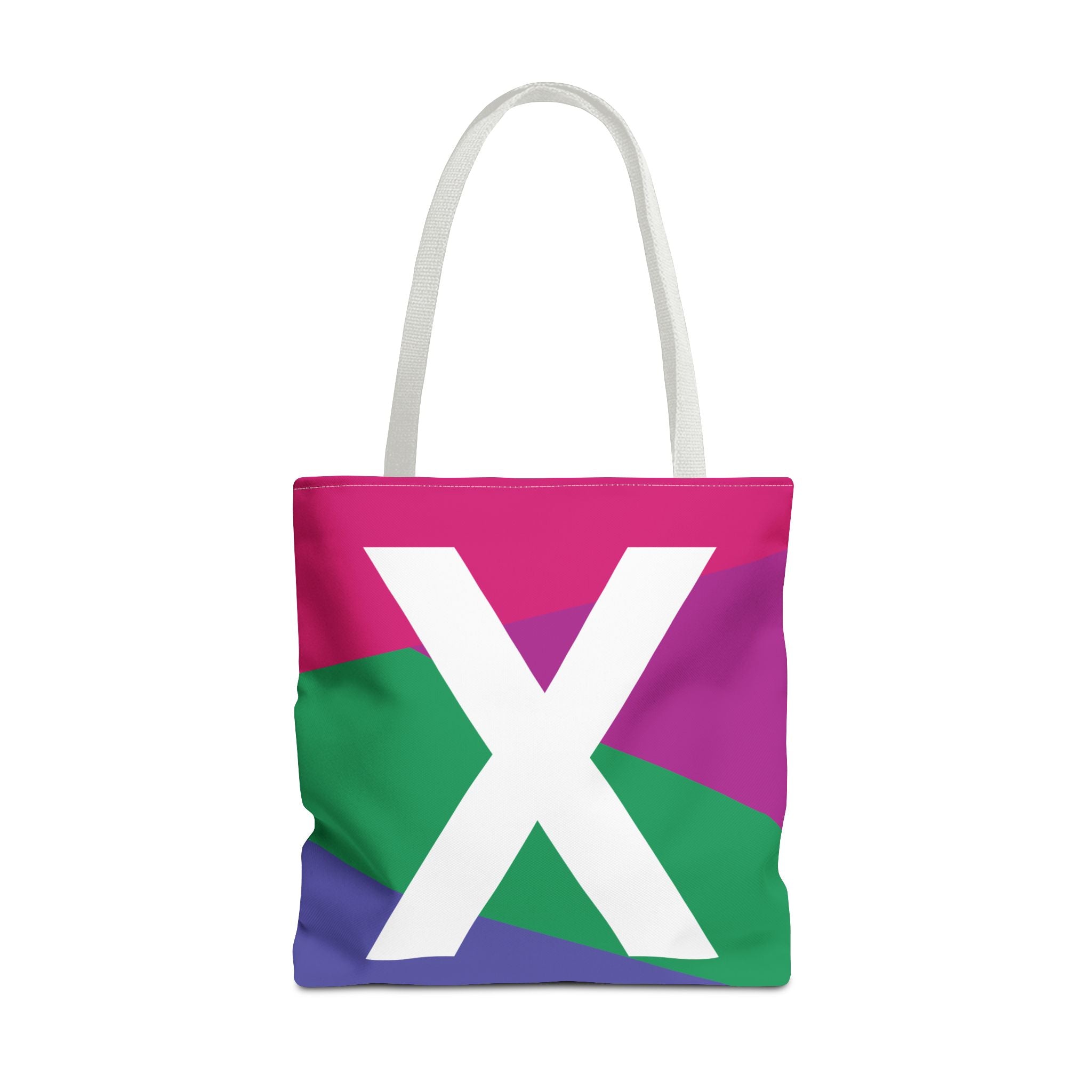 Monogram 'X' Colorblock Tote Bag — Personalized Initial X Shoulder Tote