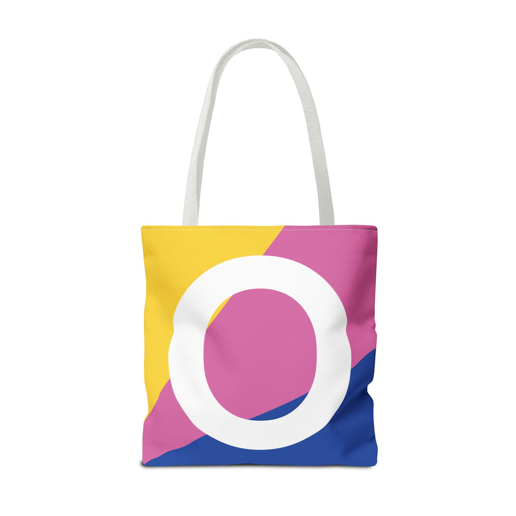 Monogram 'O' Colorblock Tote Bag — Personalized Initial O Shoulder Tote