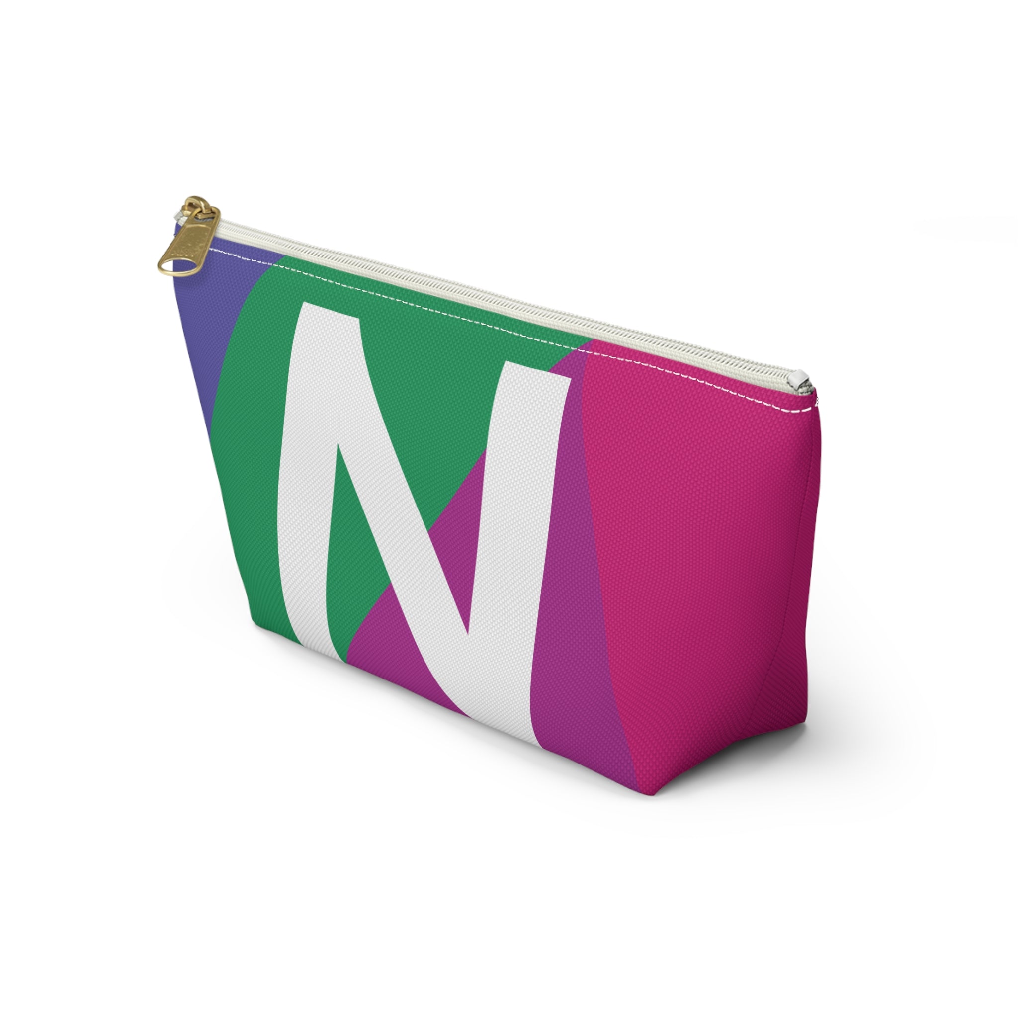 Initials Colorblock Accessory Pouch — Monogram N T-Bottom Cosmetic Bag