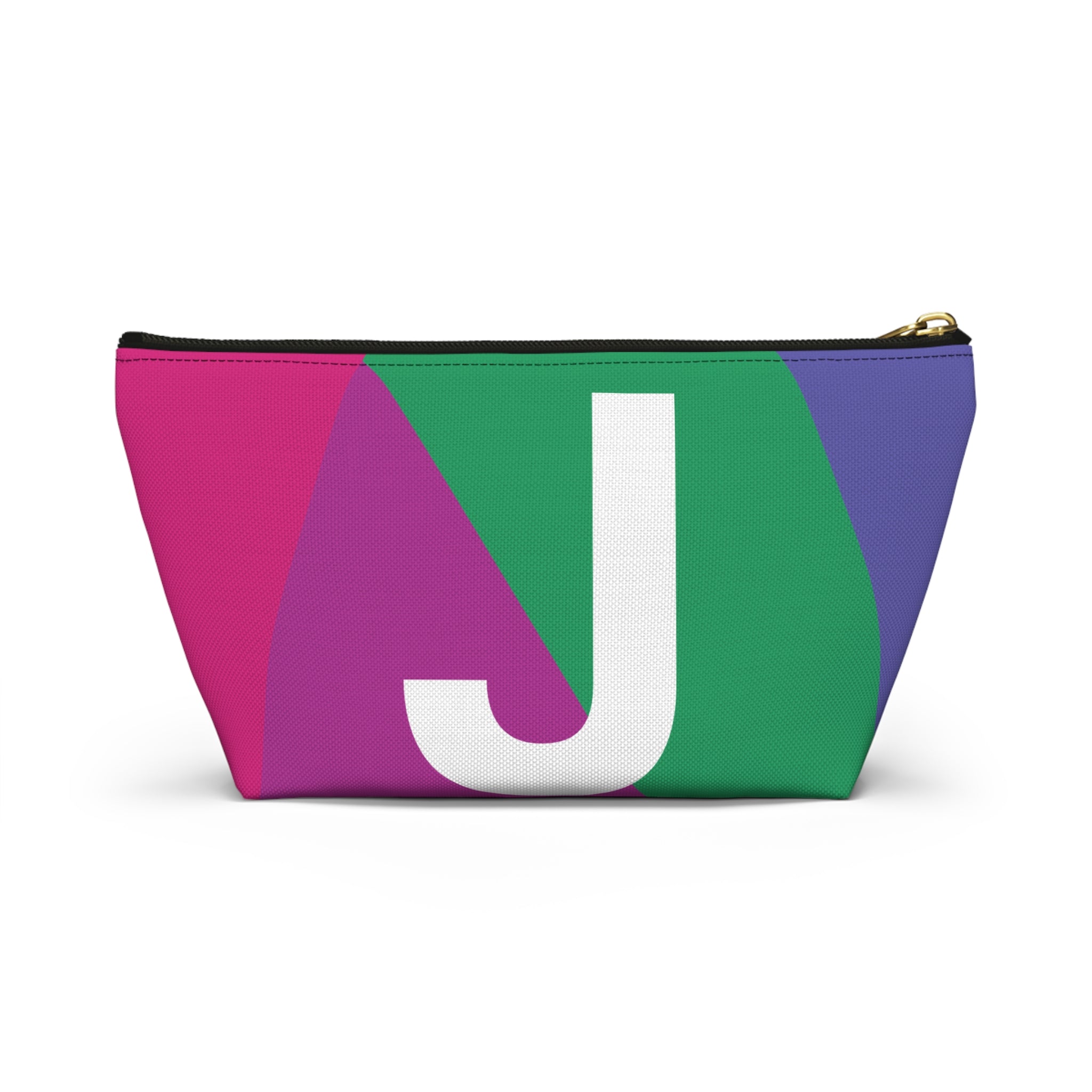 Initials Colorblock Accessory Pouch — Monogram J T-Bottom Cosmetic Bag