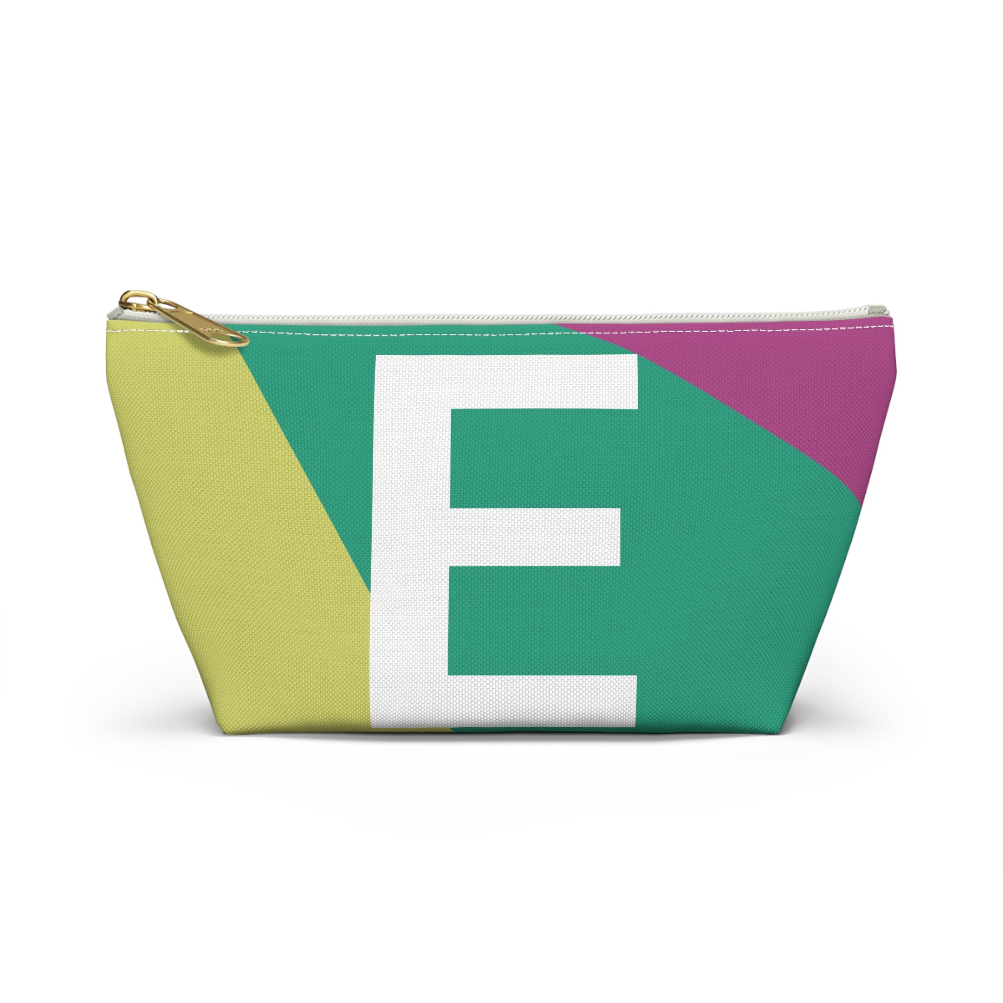 Initials Colorblock Accessory Pouch — Monogram E T-Bottom Cosmetic Bag