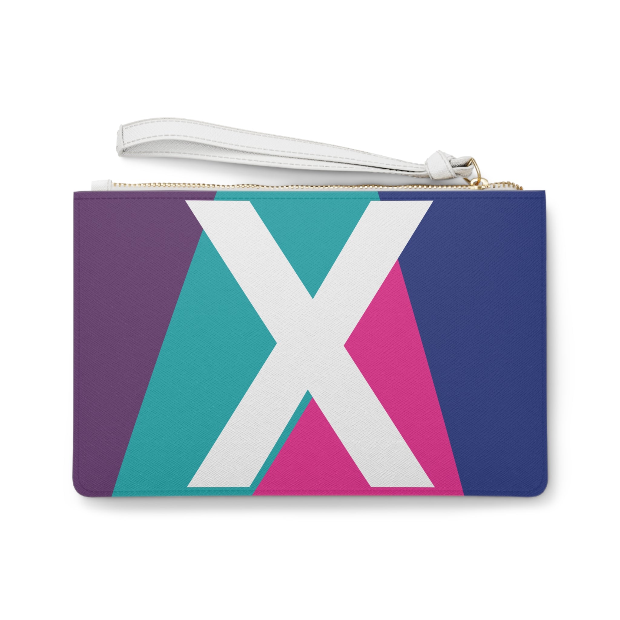 Monogram 'X' Colorblock Clutch Bag — Bold Geometric Wristlet for Everyday & Gifts