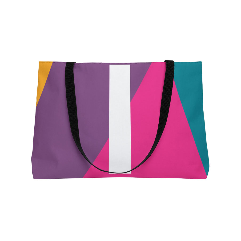 Personalized 'I' Colorblock Tote Bag — Monogram Weekender Tote