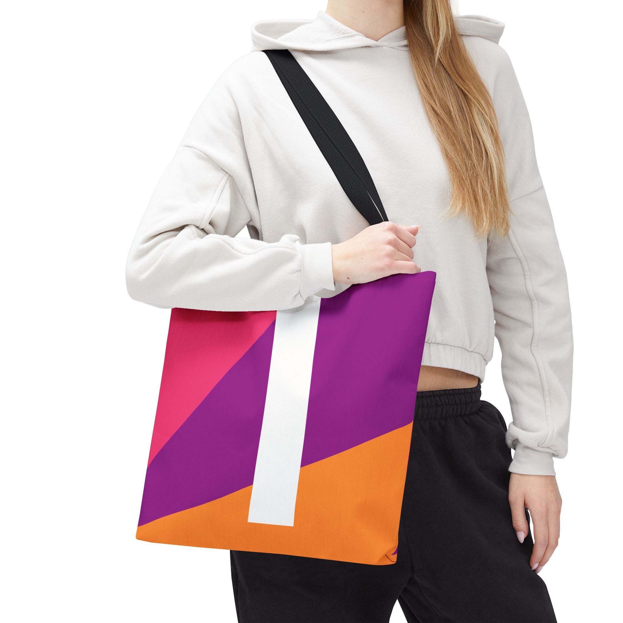 Monogram 'I' Colorblock Tote Bag — Personalized Initial I Shoulder Tote