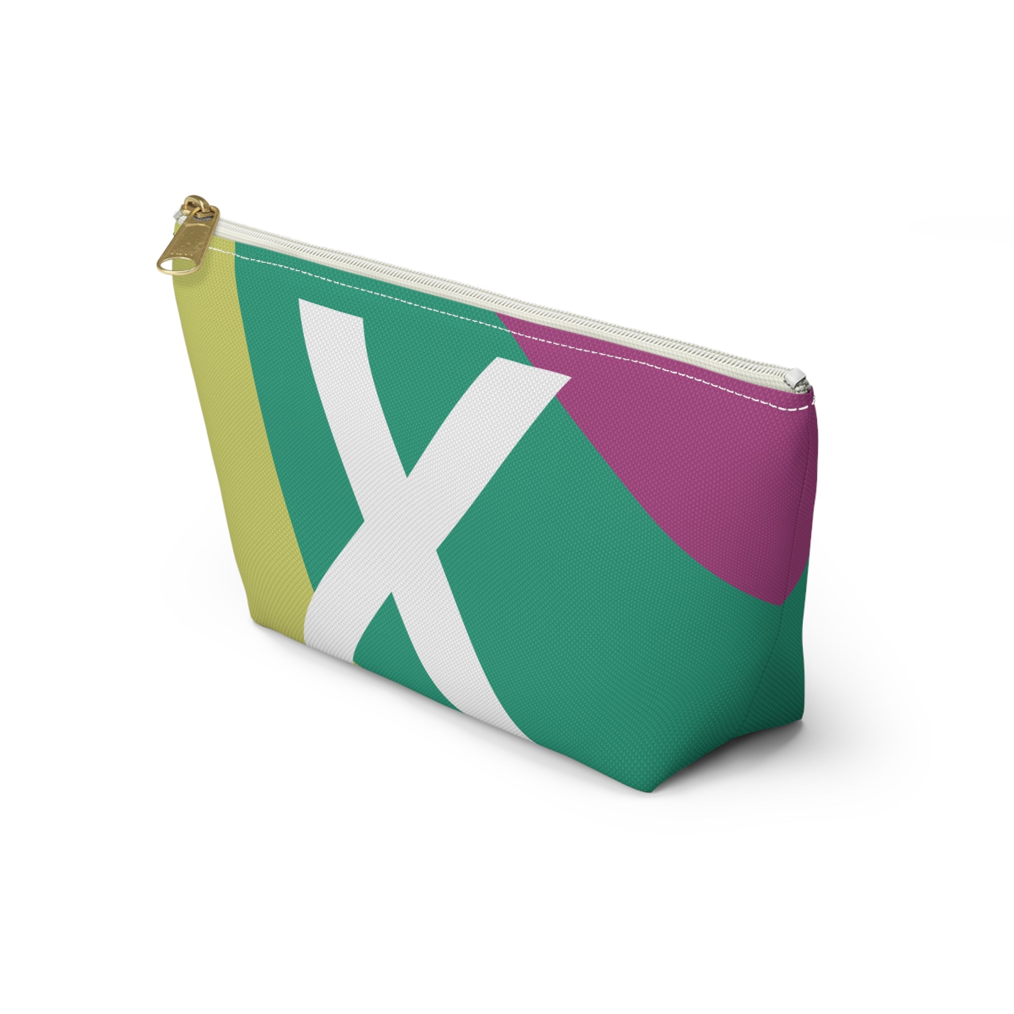 Initials Colorblock Accessory Pouch — Monogram X T-Bottom Cosmetic Bag