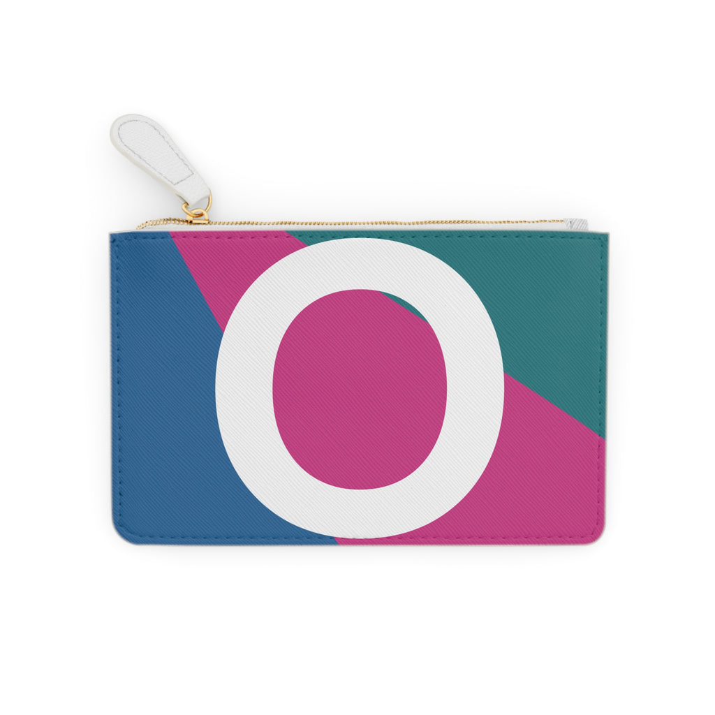 Initial O Mini Clutch — Colorblock Monogram Wristlet Wallet
