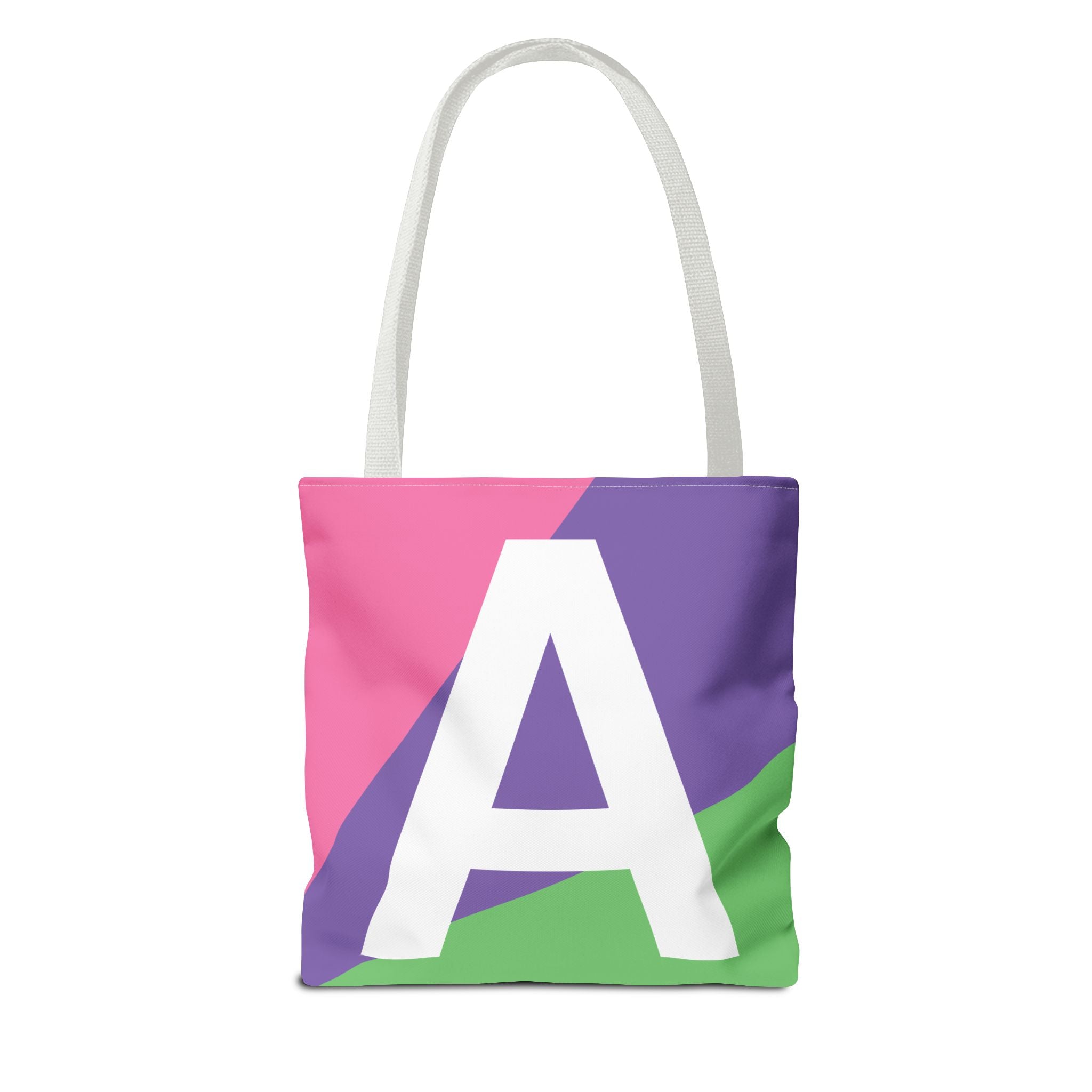 Monogram 'A' Colorblock Tote Bag — Personalized Initial A Shoulder Tote