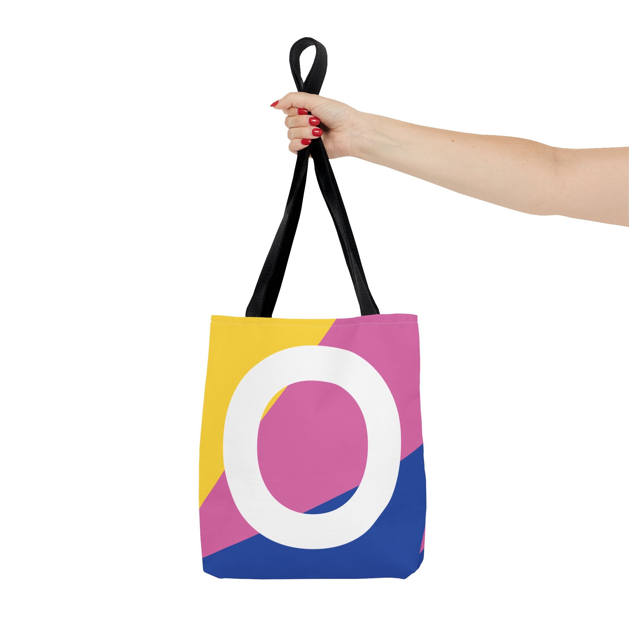 Monogram 'O' Colorblock Tote Bag — Personalized Initial O Shoulder Tote