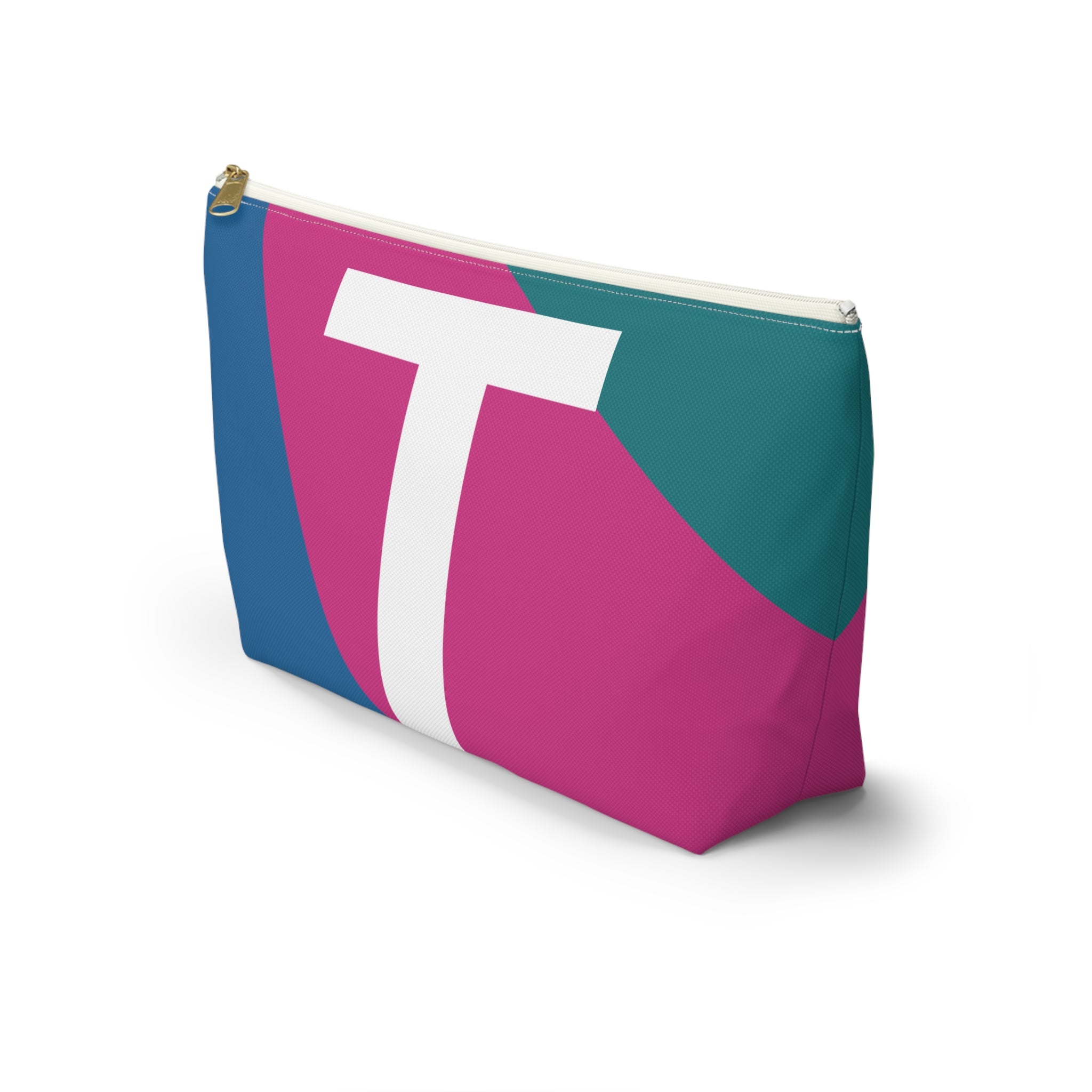 Initials Colorblock Accessory Pouch — Monogram T T-Bottom Cosmetic Bag