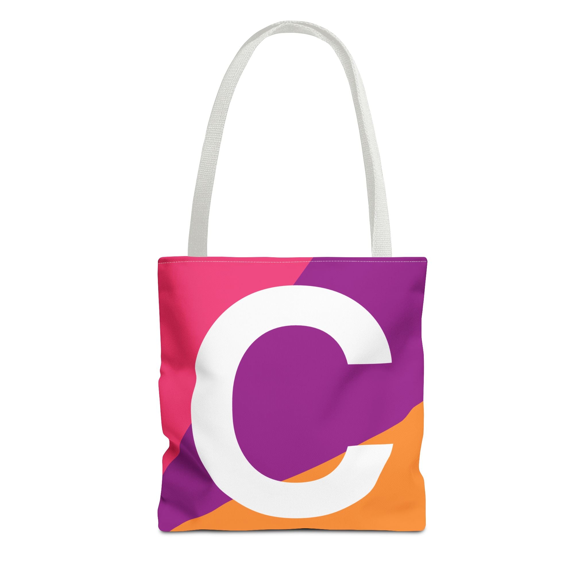 Monogram 'C' Colorblock Tote Bag — Personalized Initial C Shoulder Tote