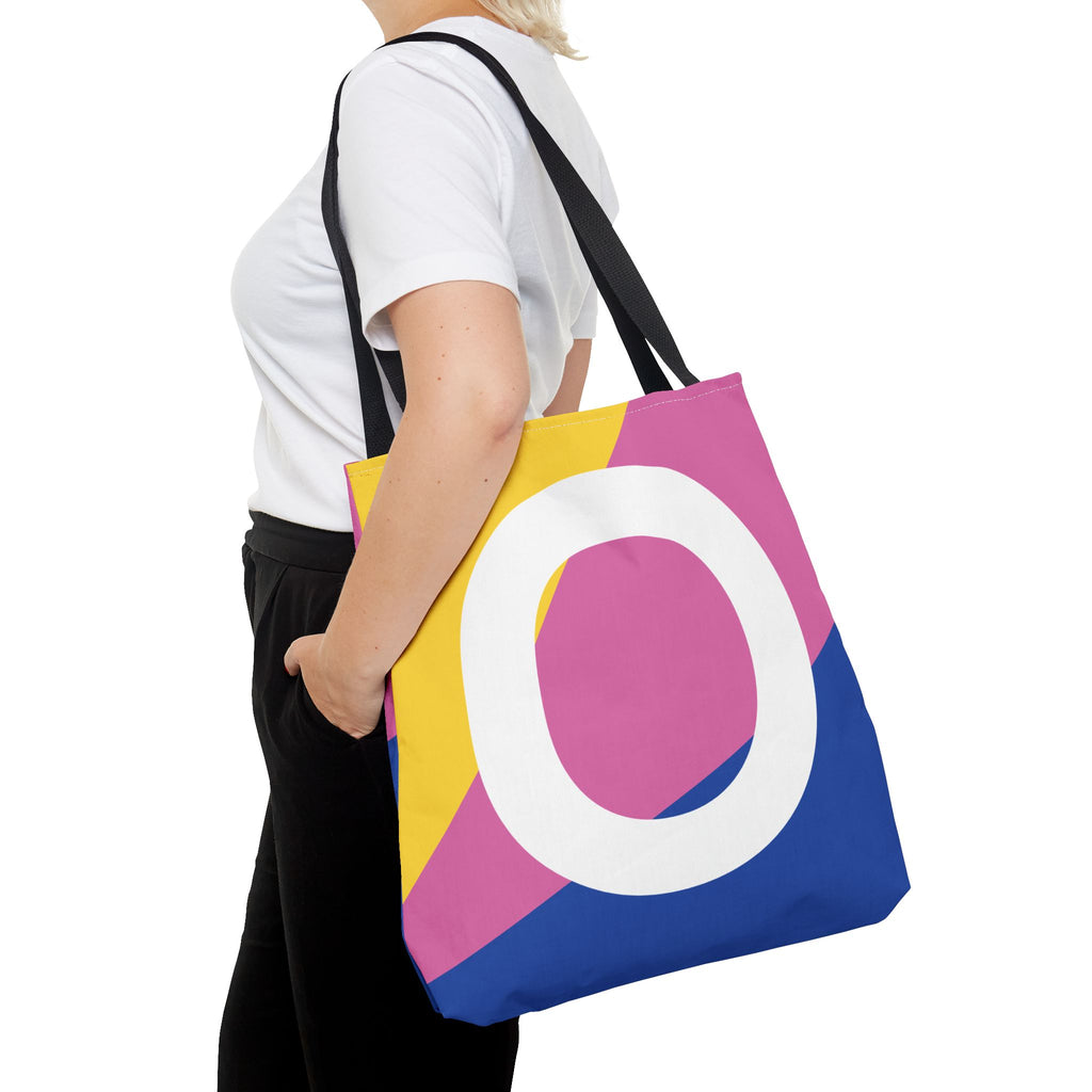 Monogram 'O' Colorblock Tote Bag — Personalized Initial O Shoulder Tote