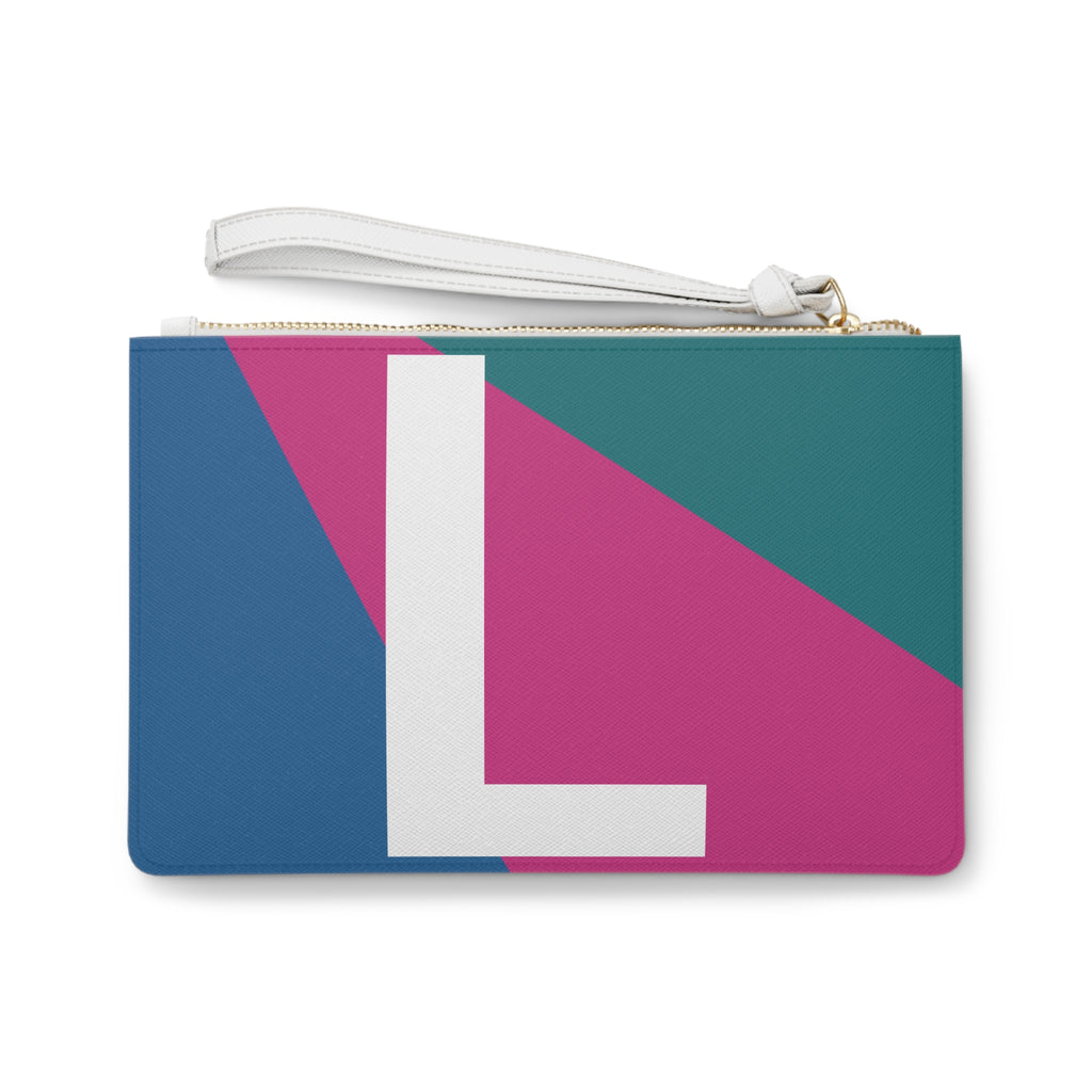 Monogram 'L' Colorblock Clutch Bag — Bold Geometric Wristlet for Everyday & Gifts
