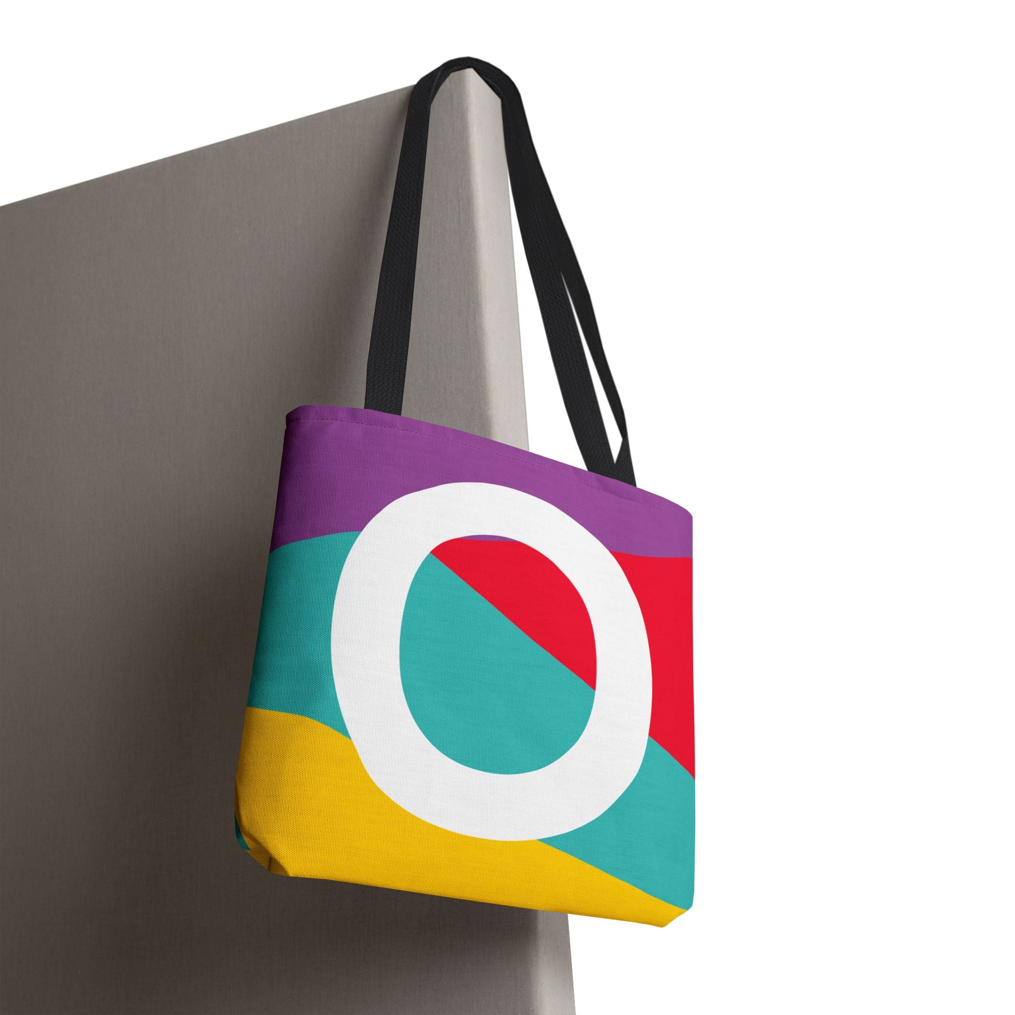 Monogram 'O' Colorblock Tote Bag — Personalized Initial O Shoulder Tote