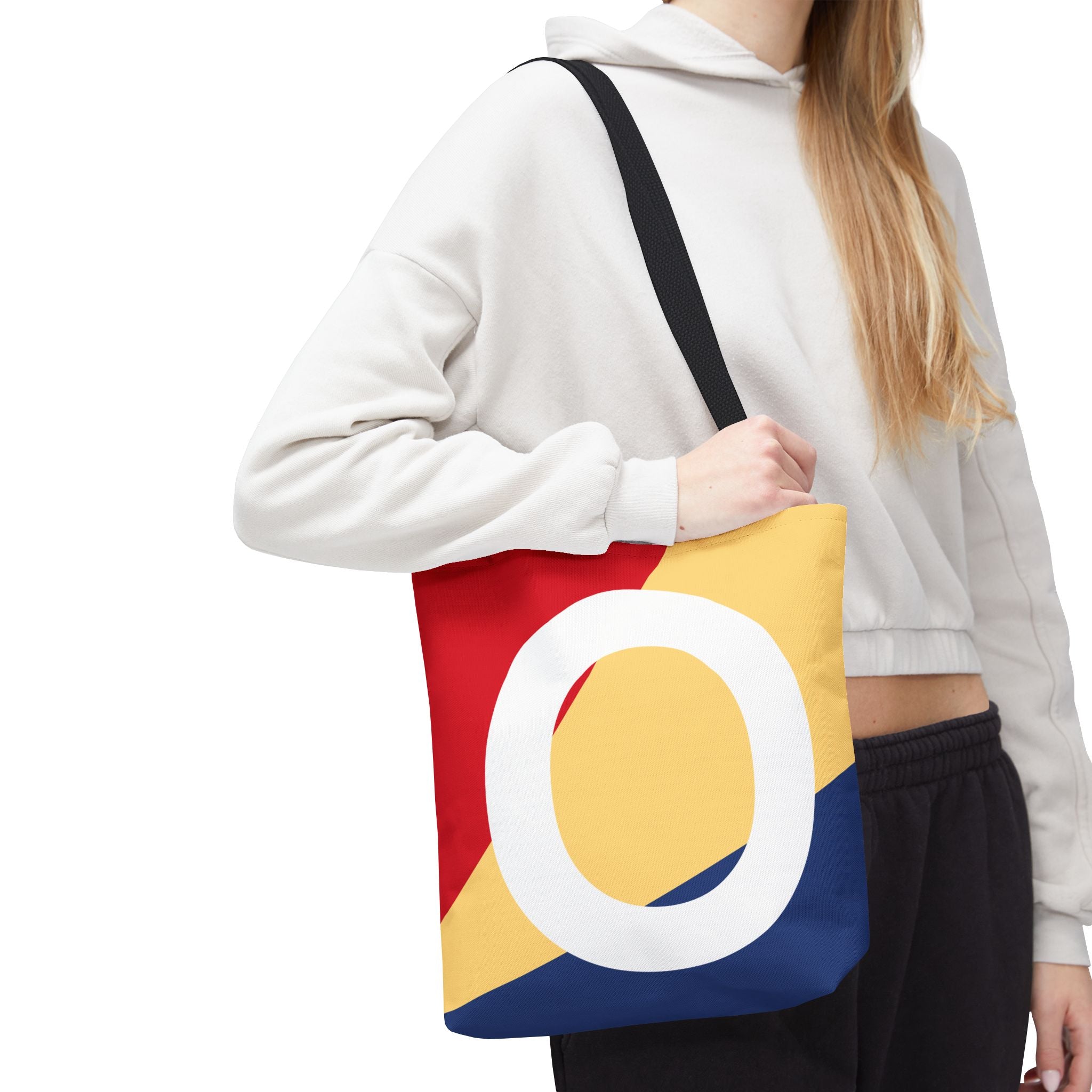 Monogram 'O' Colorblock Tote Bag — Personalized Initial O Shoulder Tote