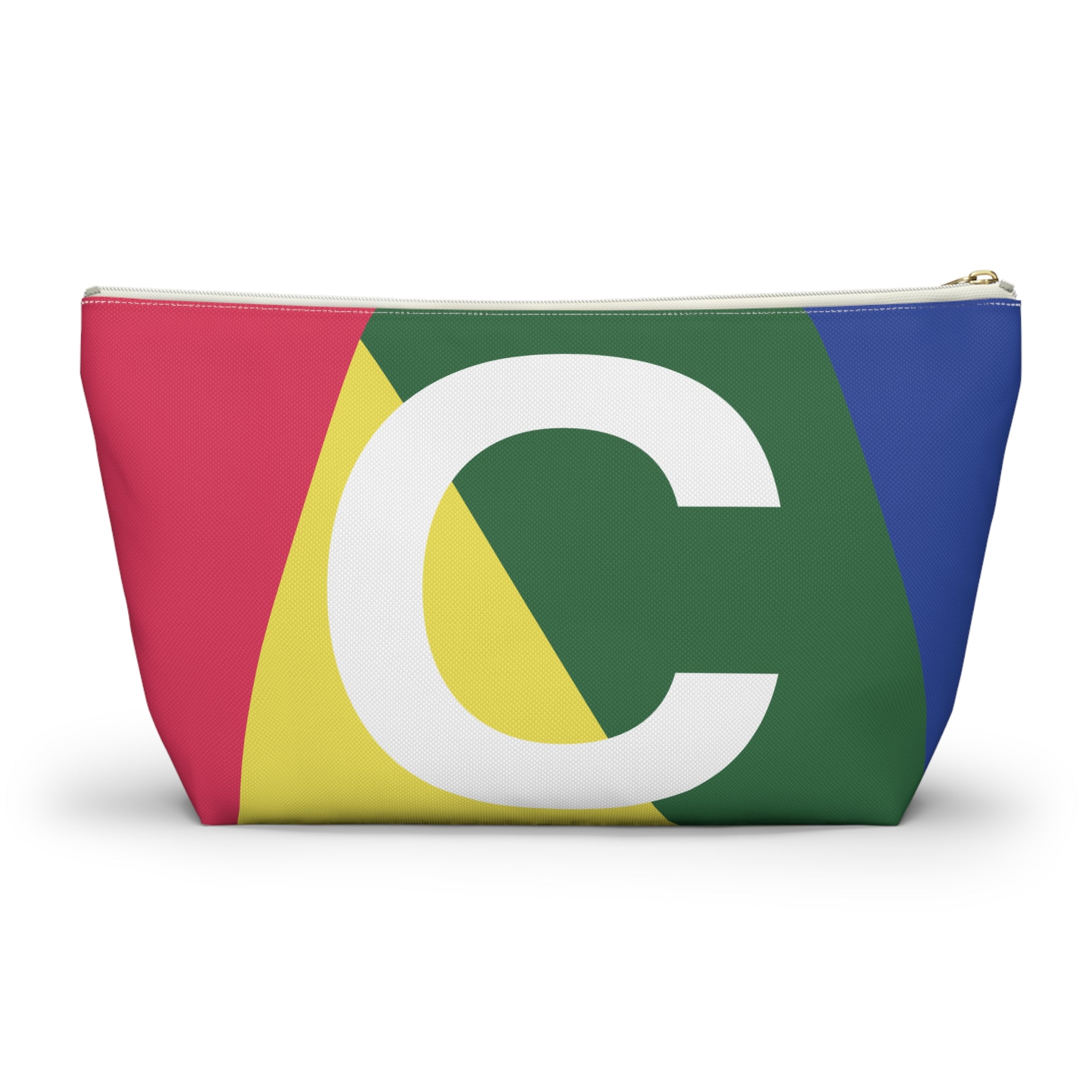 Initials Colorblock Accessory Pouch — Monogram C T-Bottom Cosmetic Bag