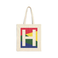 Initial H Colorblock Canvas Tote Bag — Monogram Letter H Reusable Grocery Tote