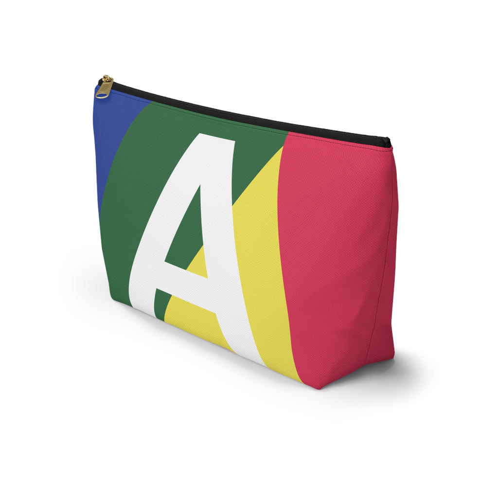 Initials Colorblock Accessory Pouch — Monogram A T-Bottom Cosmetic Bag