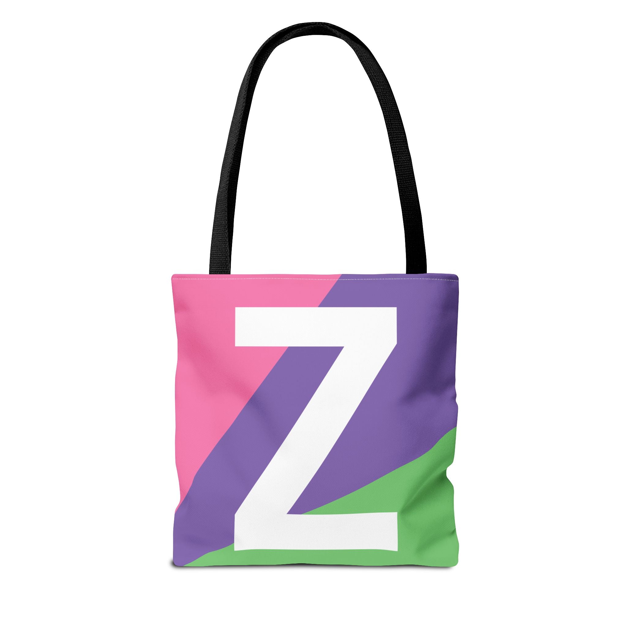 Monogram 'Z' Colorblock Tote Bag — Personalized Initial Z Shoulder Tote