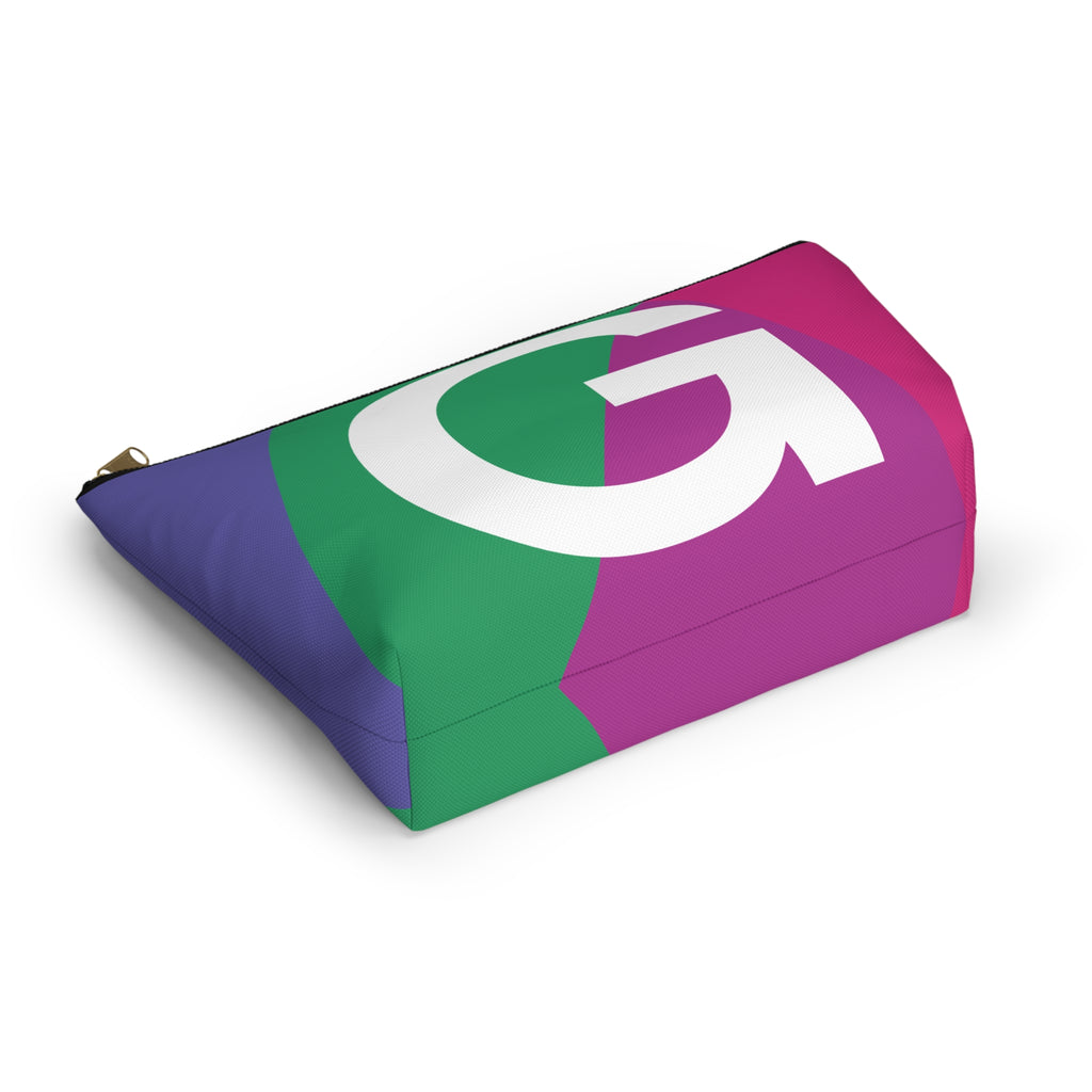 Initials Colorblock Accessory Pouch — Monogram G T-Bottom Cosmetic Bag