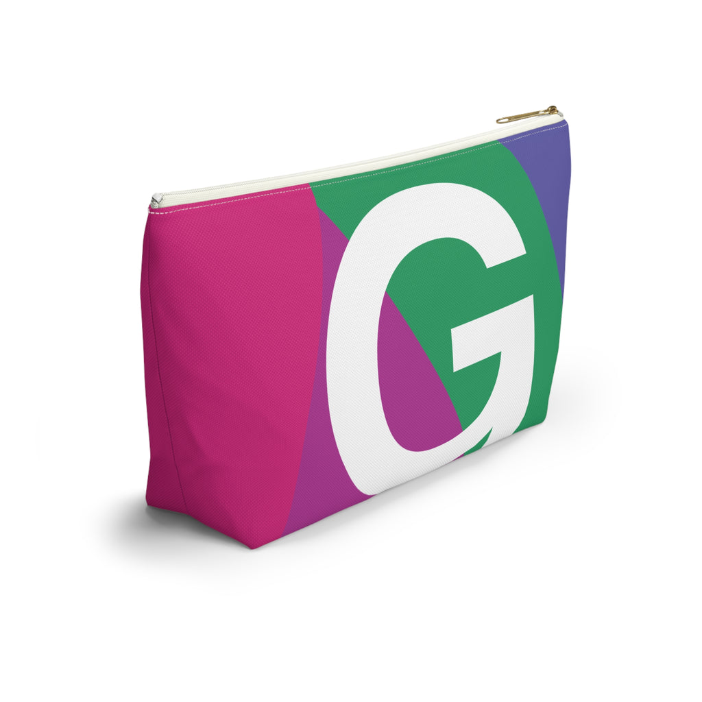Initials Colorblock Accessory Pouch — Monogram G T-Bottom Cosmetic Bag