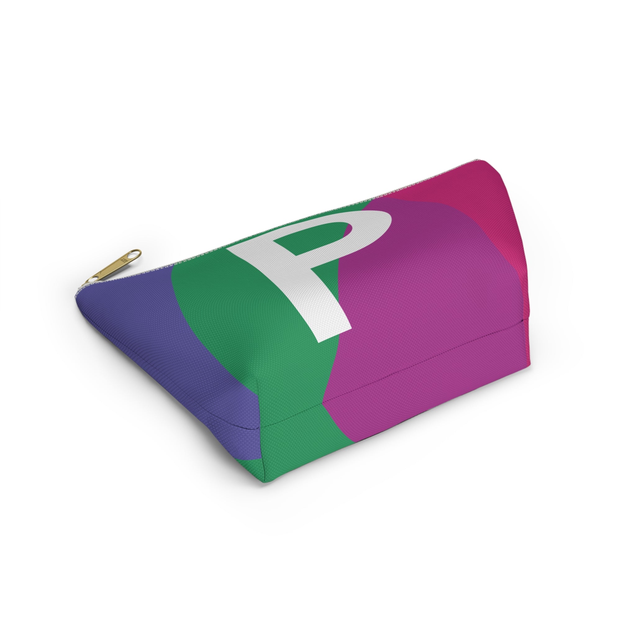 Initials Colorblock Accessory Pouch — Monogram P T-Bottom Cosmetic Bag