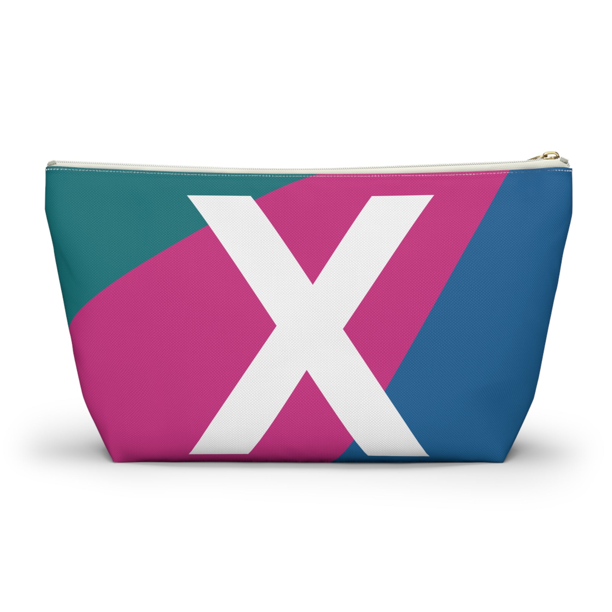 Initials Colorblock Accessory Pouch — Monogram X T-Bottom Cosmetic Bag