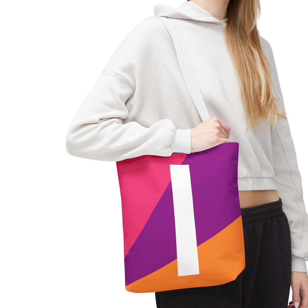 Monogram 'I' Colorblock Tote Bag — Personalized Initial I Shoulder Tote