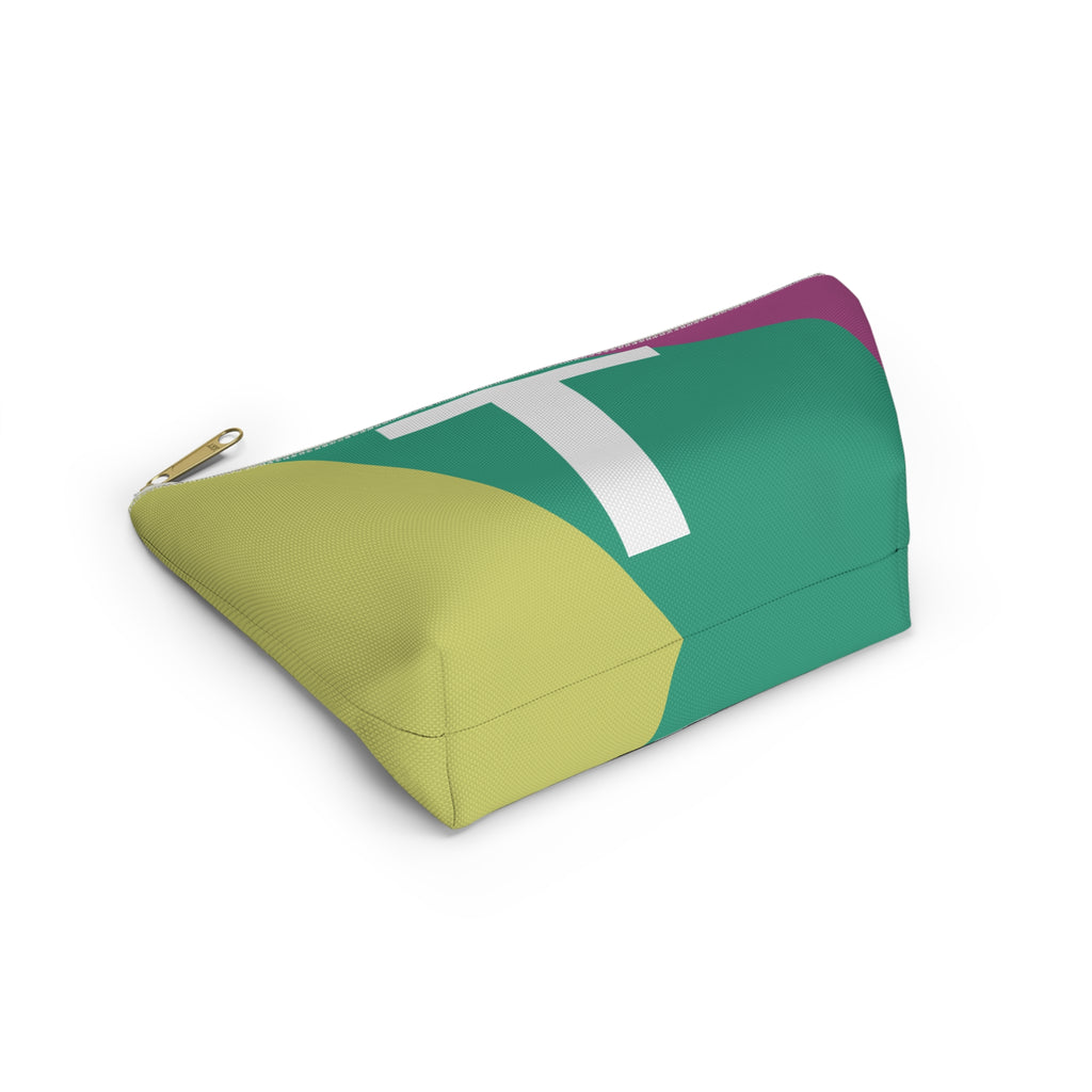 Initials Colorblock Accessory Pouch — Monogram T T-Bottom Cosmetic Bag