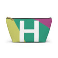 Initials Colorblock Accessory Pouch — Monogram H T-Bottom Cosmetic Bag