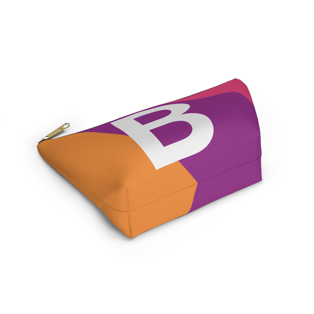 Initials Colorblock Accessory Pouch — Monogram B T-Bottom Cosmetic Bag