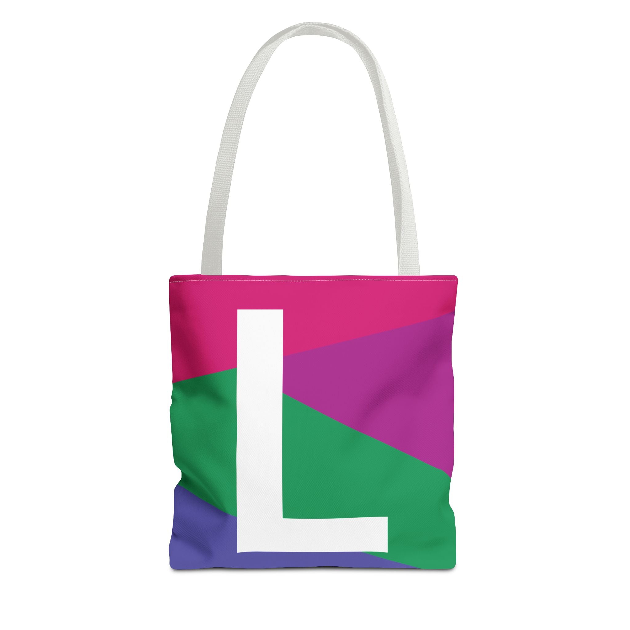 Monogram 'L' Colorblock Tote Bag — Personalized Initial L Shoulder Tote