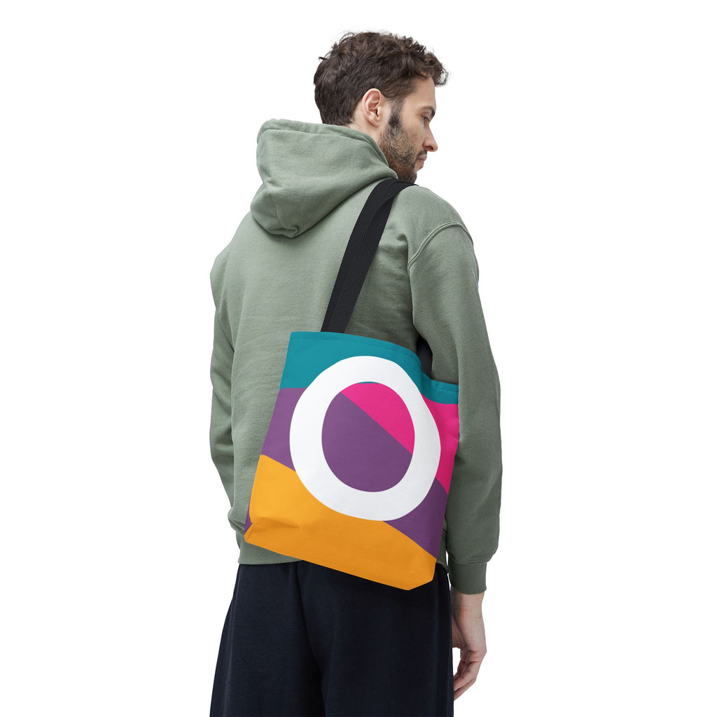 Monogram 'O' Colorblock Tote Bag — Personalized Initial O Shoulder Tote