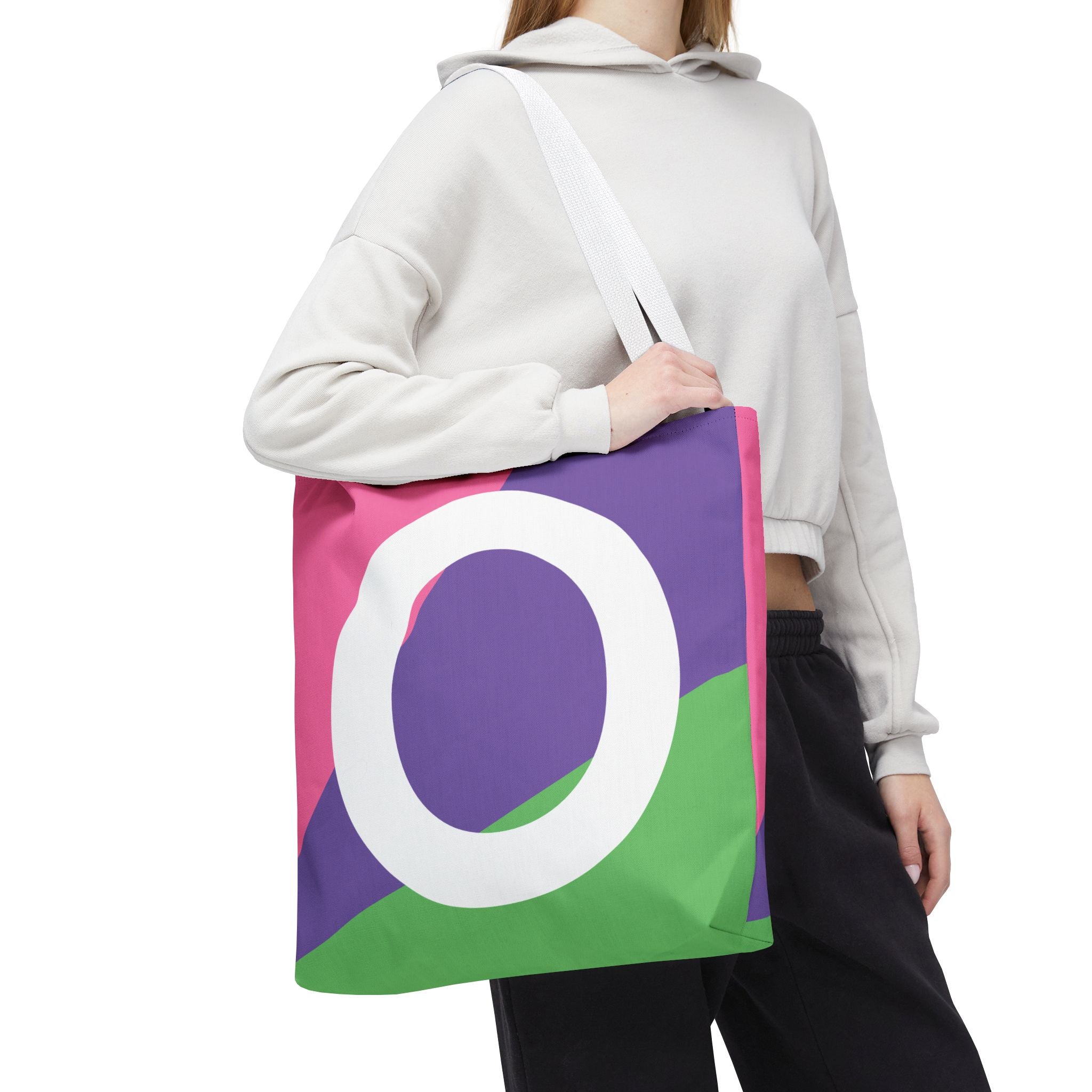 Monogram 'O' Colorblock Tote Bag — Personalized Initial O Shoulder Tote