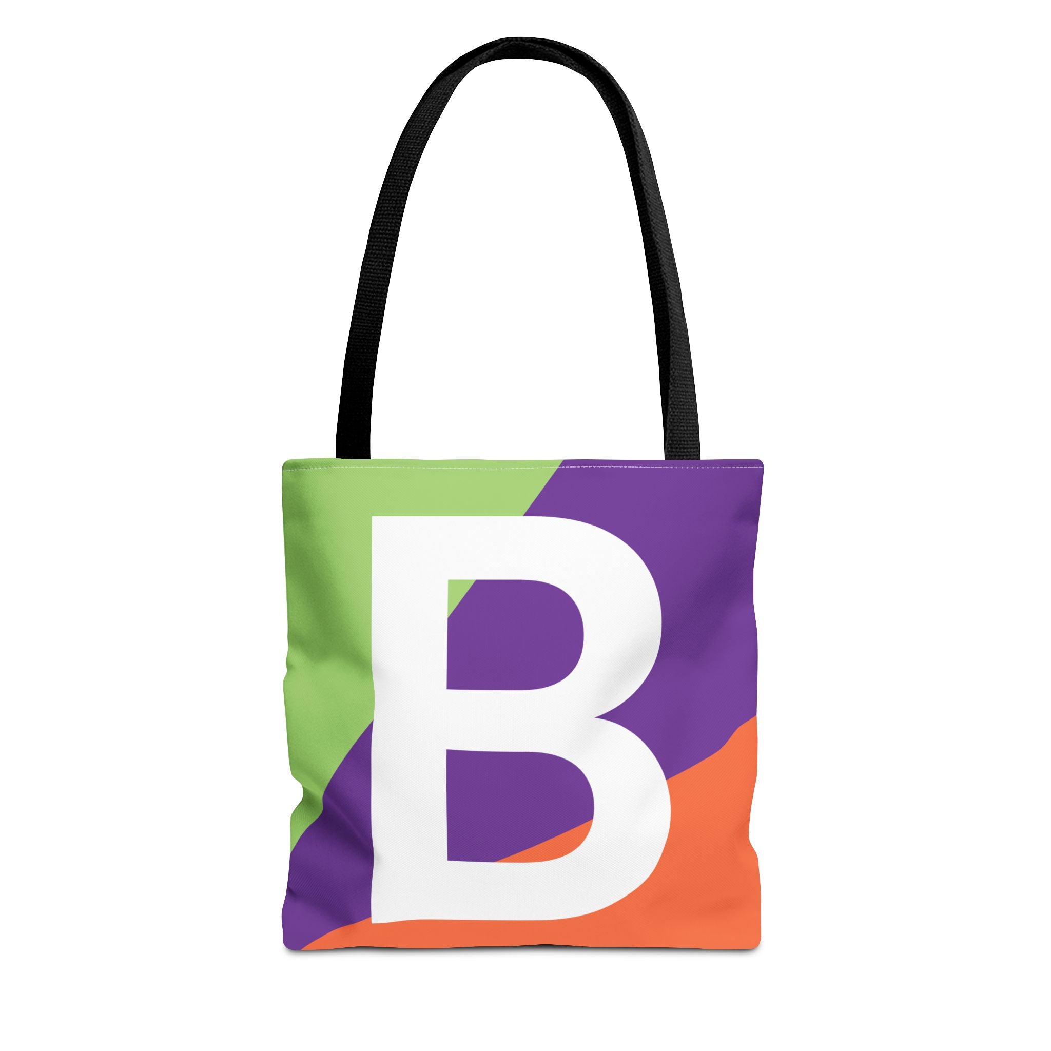 Monogram 'B' Colorblock Tote Bag — Personalized Initial B Shoulder Tote