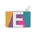 Initial E Mini Clutch — Colorblock Monogram Wristlet Wallet