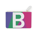 Initial B Mini Clutch — Colorblock Monogram Wristlet Wallet