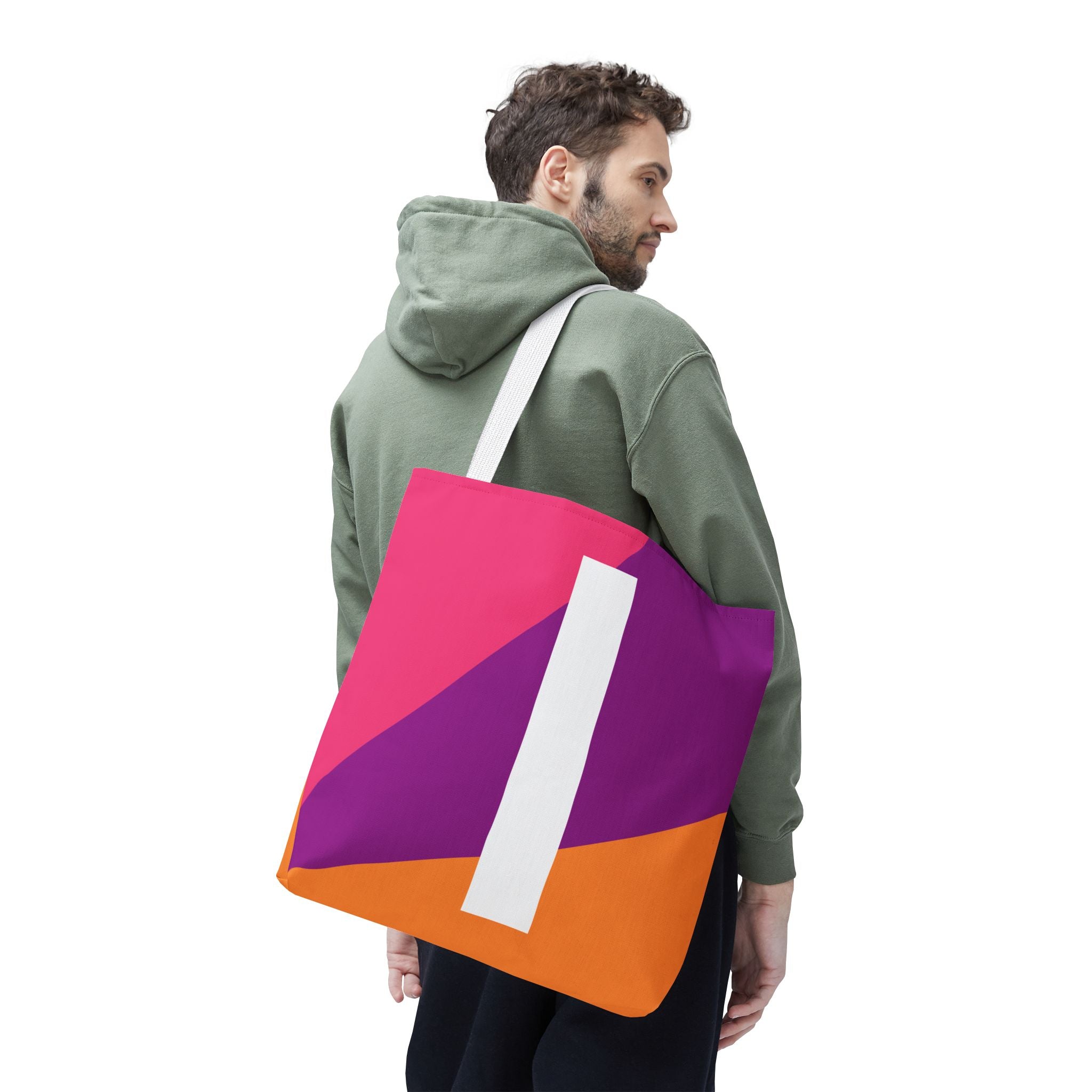 Monogram 'I' Colorblock Tote Bag — Personalized Initial I Shoulder Tote