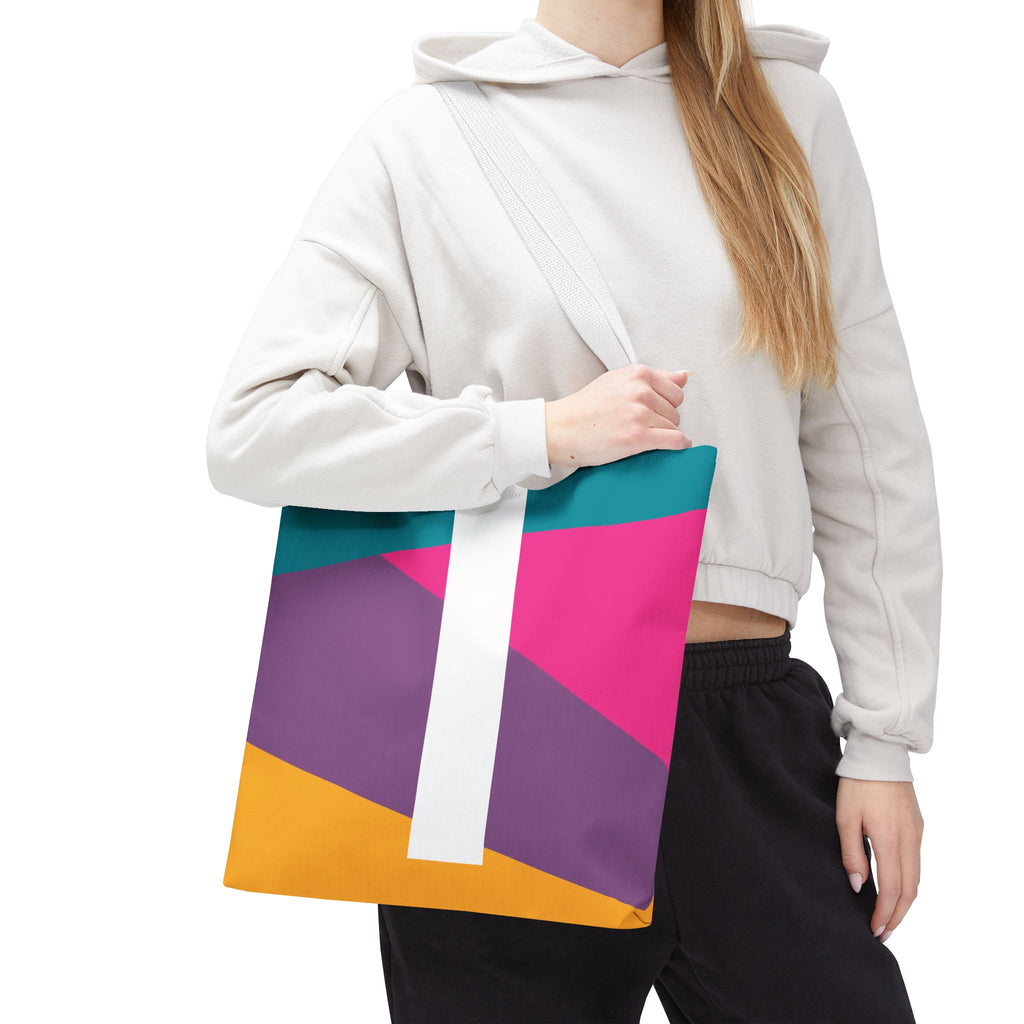 Monogram 'I' Colorblock Tote Bag — Personalized Initial I Shoulder Tote