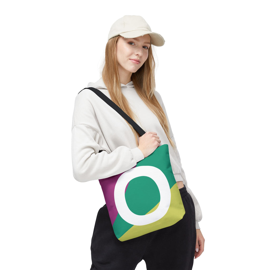 Monogram 'O' Colorblock Tote Bag — Personalized Initial O Shoulder Tote