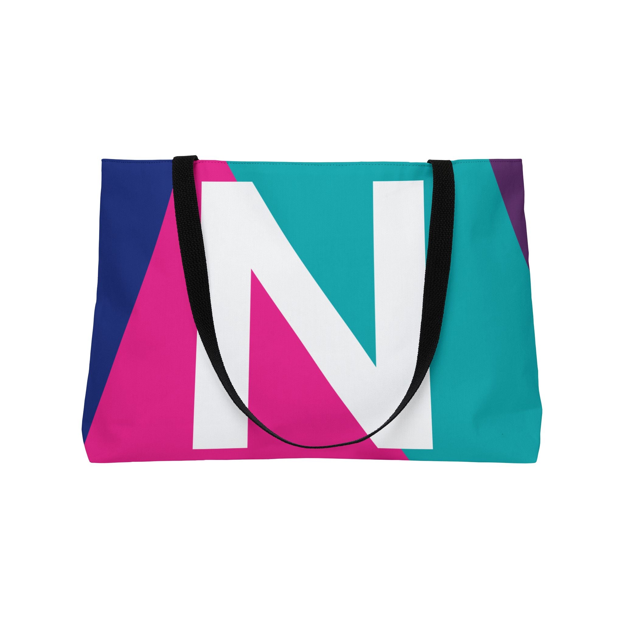 Personalized 'N' Colorblock Tote Bag — Monogram Weekender Tote