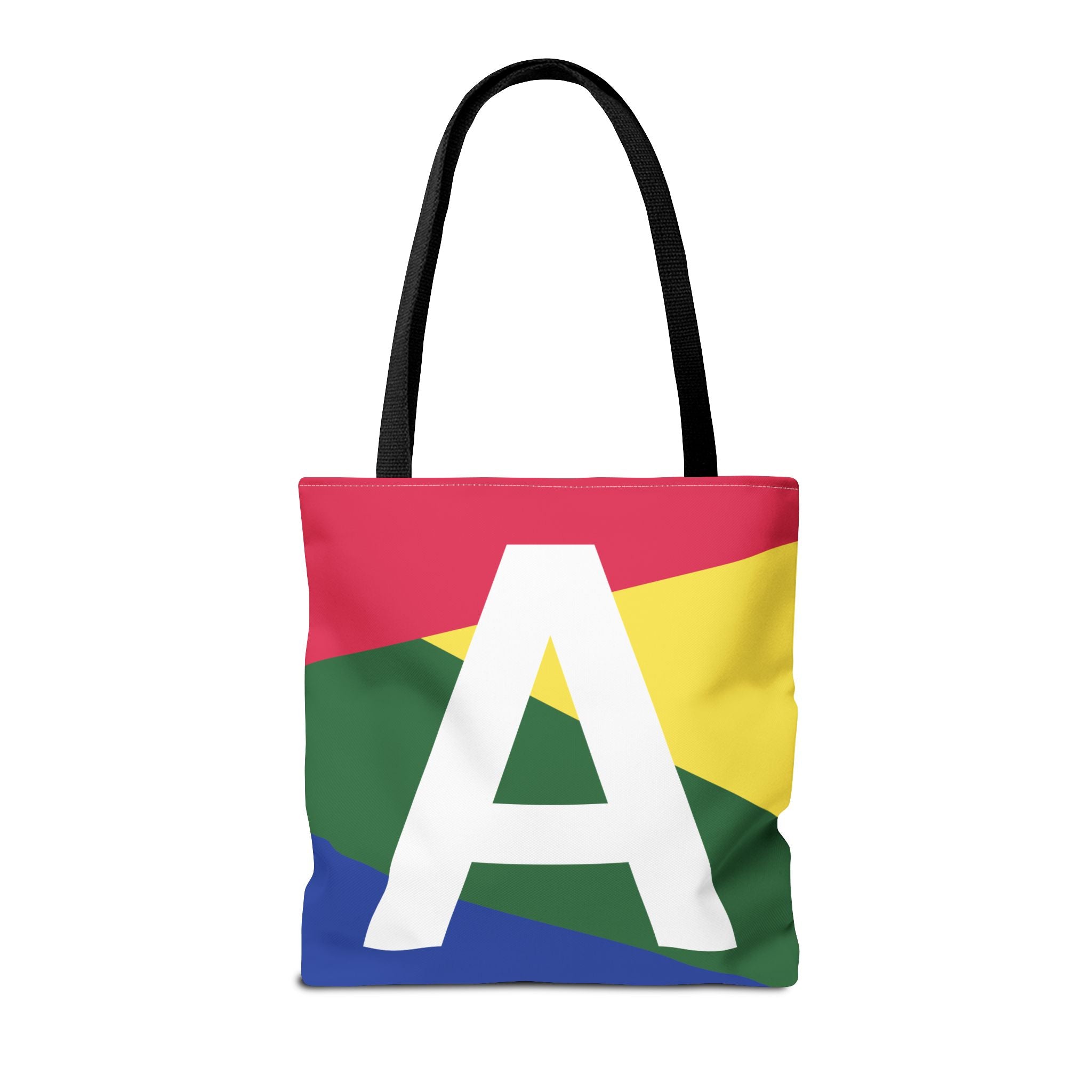 Monogram 'A' Colorblock Tote Bag — Personalized Initial A Shoulder Tote