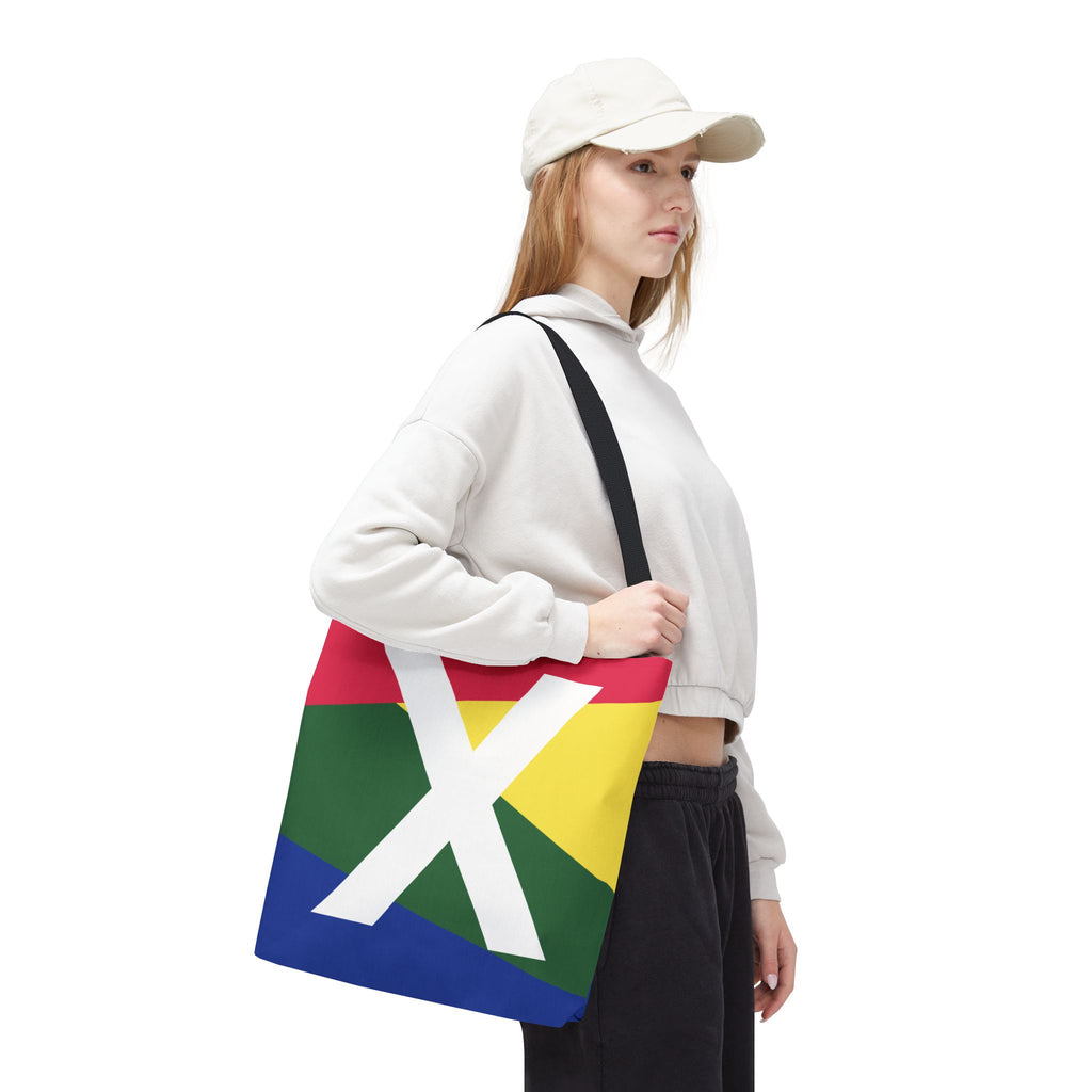 Monogram 'X' Colorblock Tote Bag — Personalized Initial X Shoulder Tote