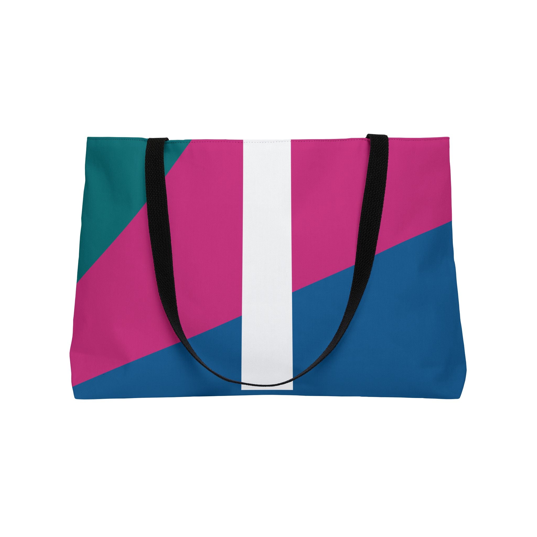 Personalized 'I' Colorblock Tote Bag — Monogram Weekender Tote