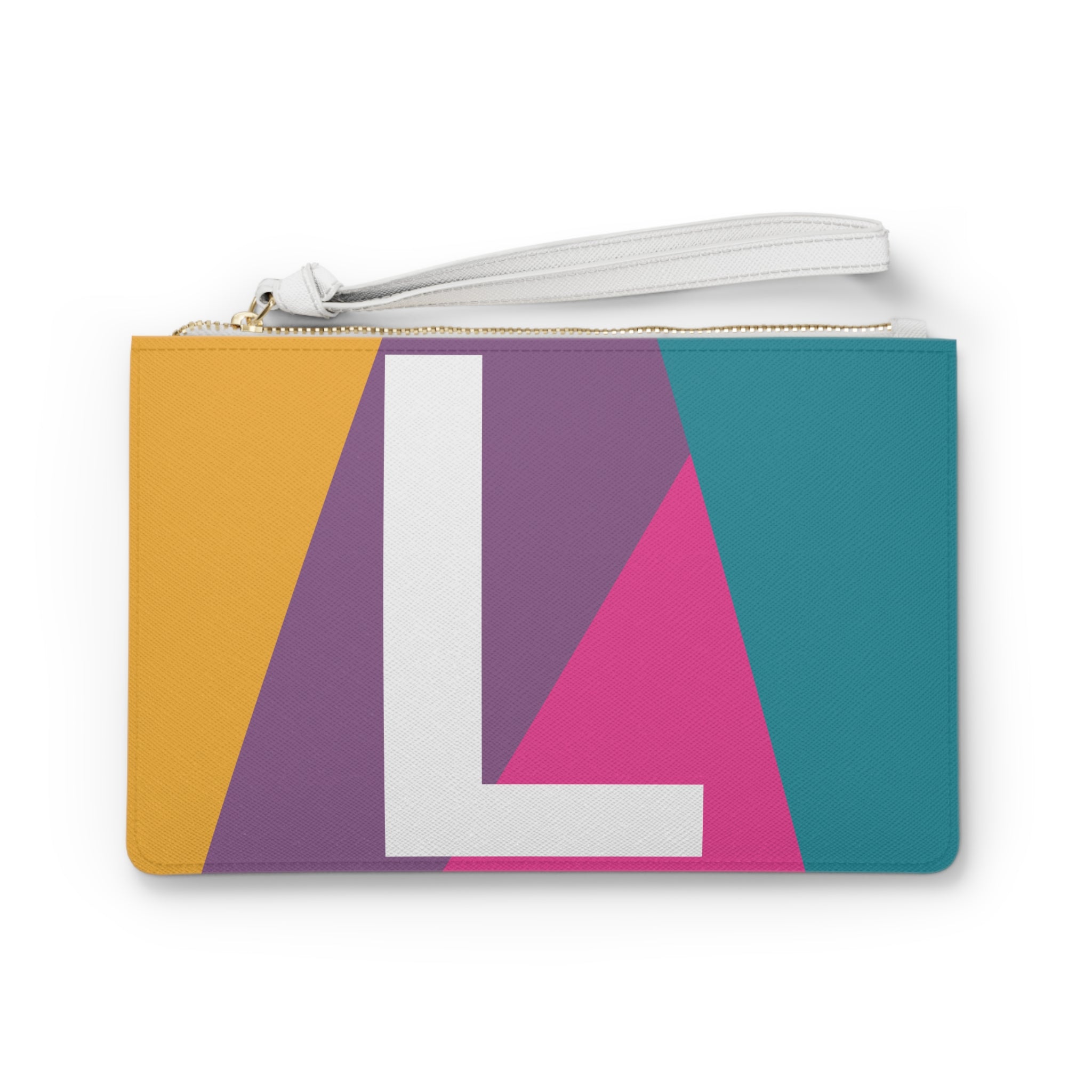 Monogram 'L' Colorblock Clutch Bag — Bold Geometric Wristlet for Everyday & Gifts