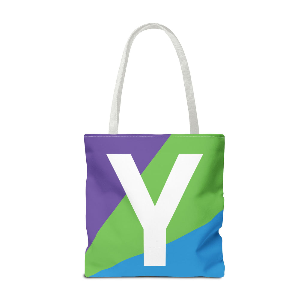 Monogram 'Y' Colorblock Tote Bag — Personalized Initial Y Shoulder Tote