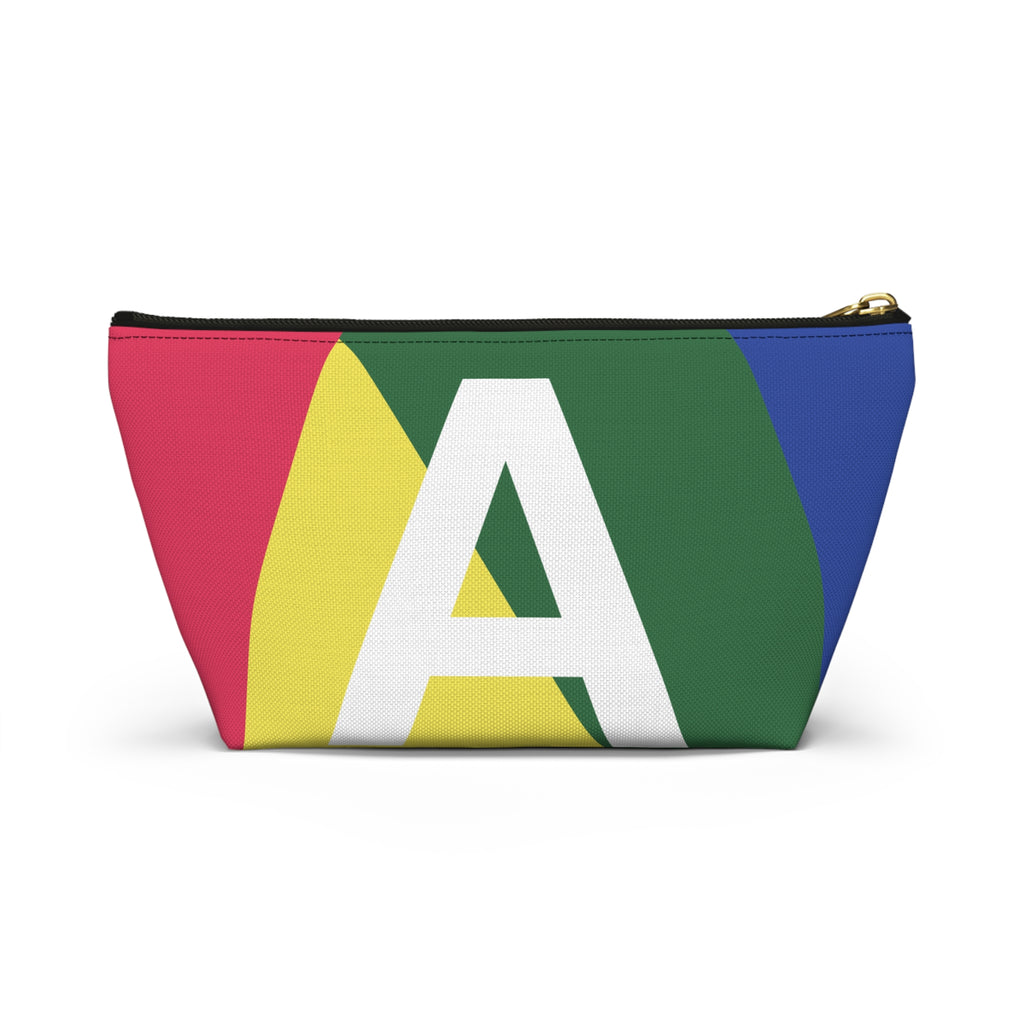 Initials Colorblock Accessory Pouch — Monogram A T-Bottom Cosmetic Bag