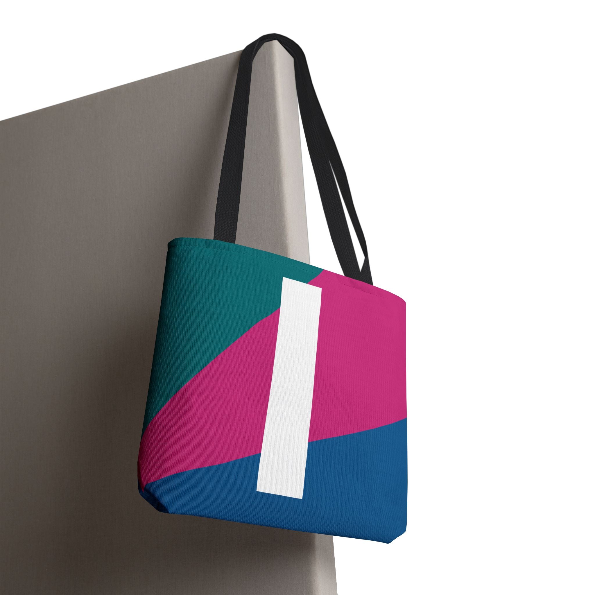 Monogram 'I' Colorblock Tote Bag — Personalized Initial I Shoulder Tote