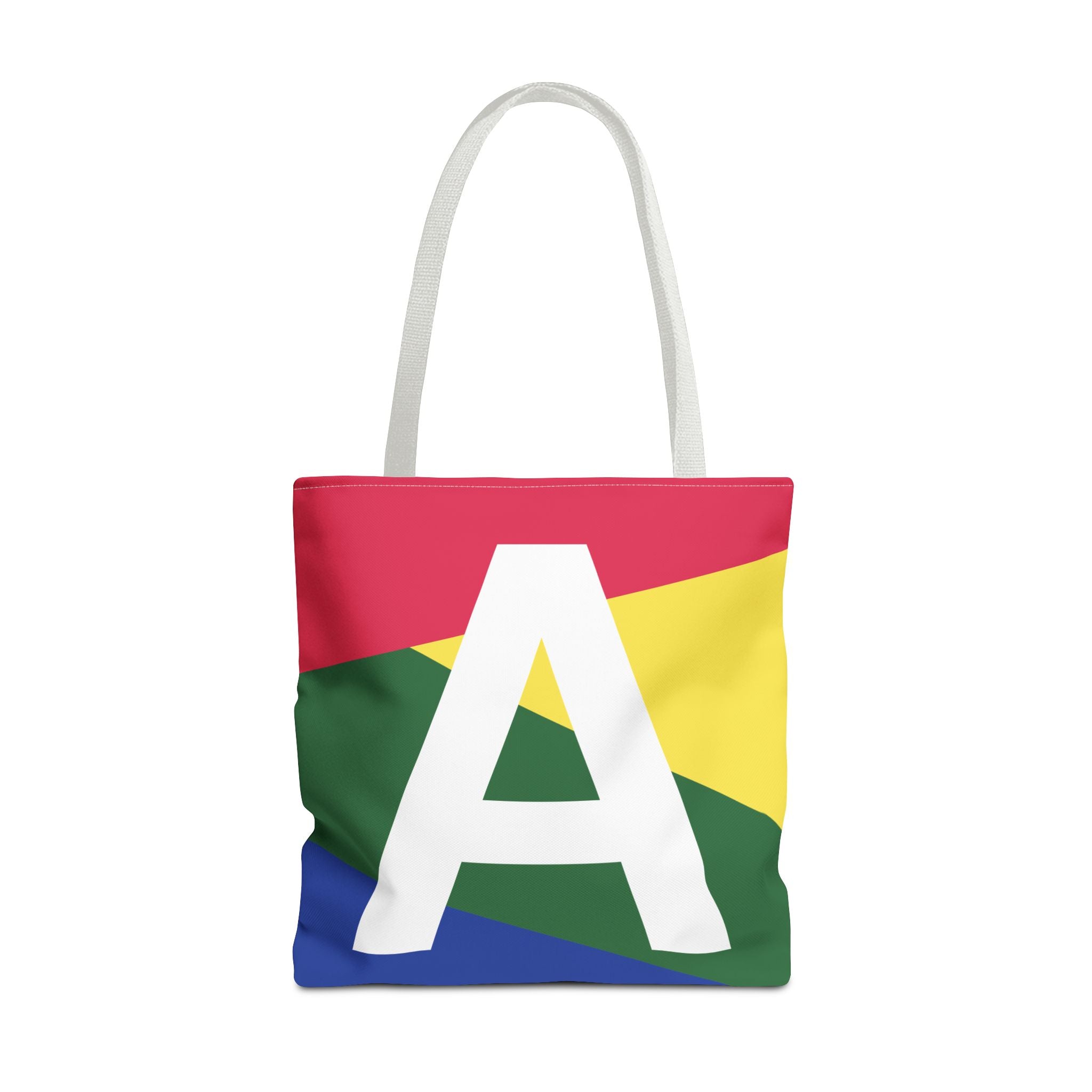 Monogram 'A' Colorblock Tote Bag — Personalized Initial A Shoulder Tote