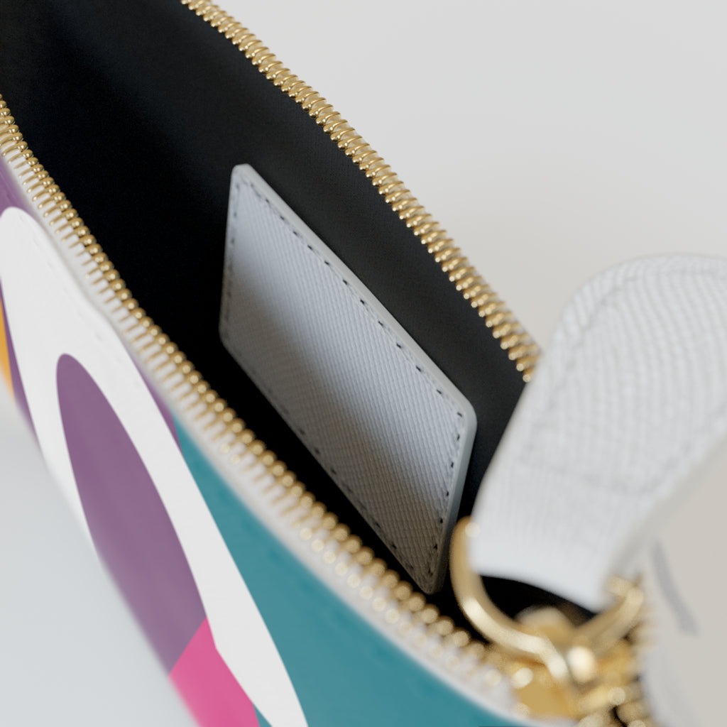 Initial C Mini Clutch — Colorblock Monogram Wristlet Wallet