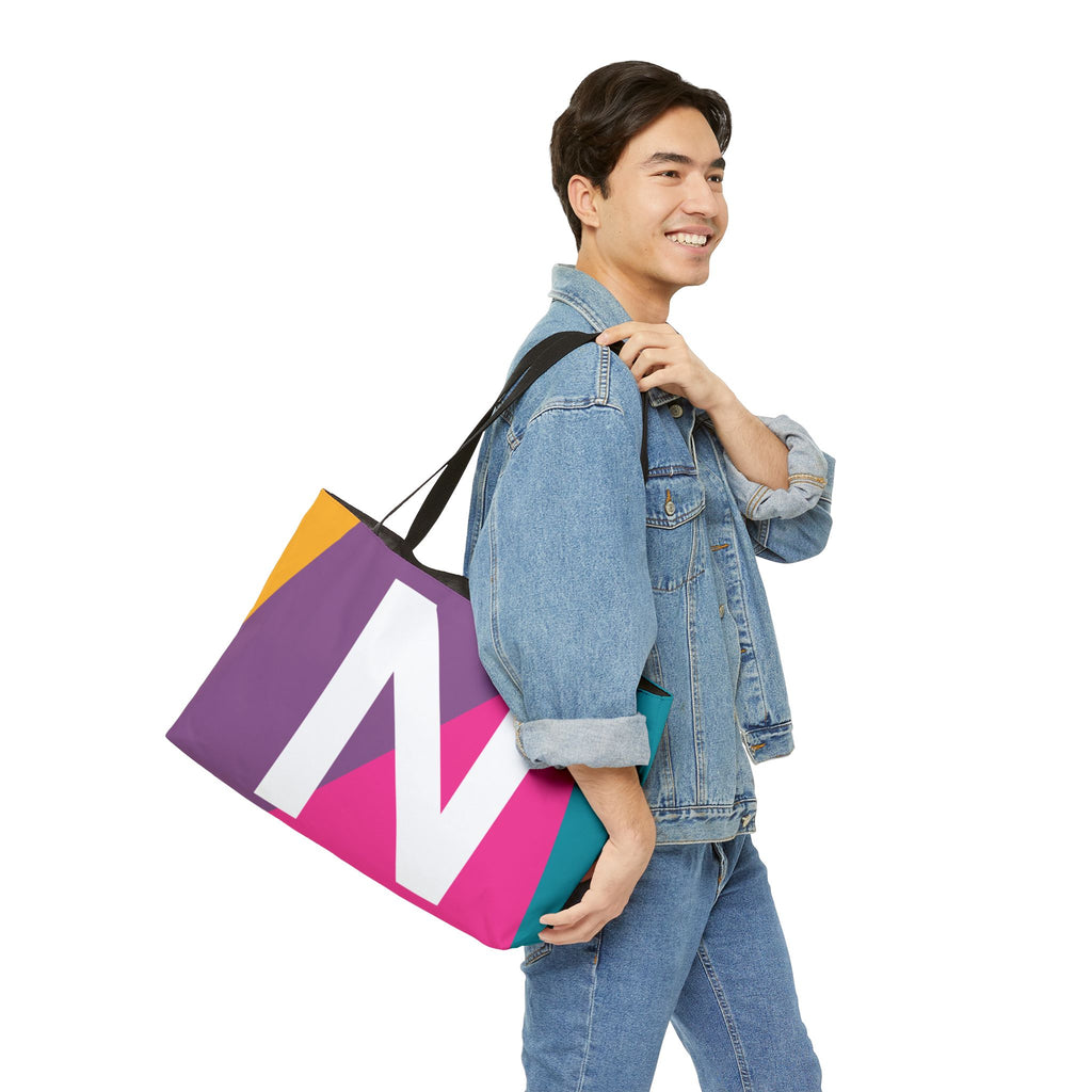 Personalized 'N' Colorblock Tote Bag — Monogram Weekender Tote